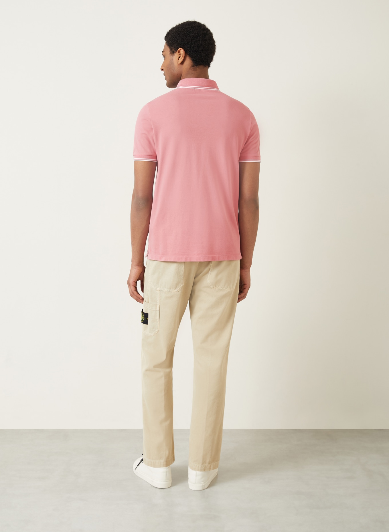 STONE ISLAND Koszulka polo z pikowanym wzorem: RÓŻOWY