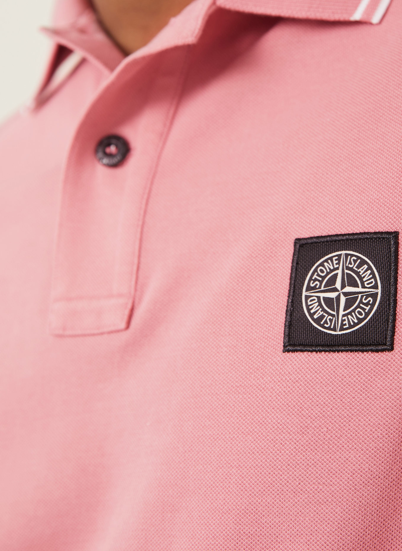 STONE ISLAND Koszulka polo z pikowanym wzorem: RÓŻOWY