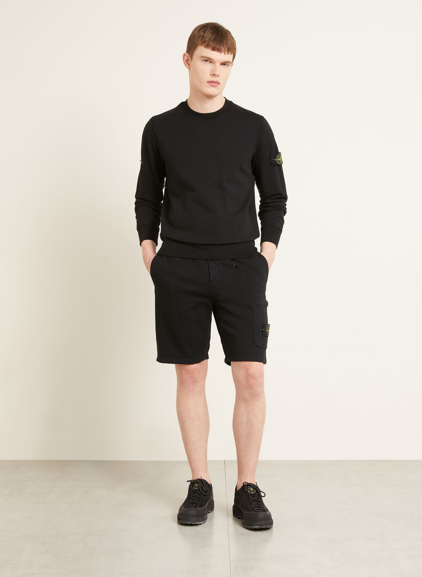 STONE ISLAND Sweatshorts: ZWART