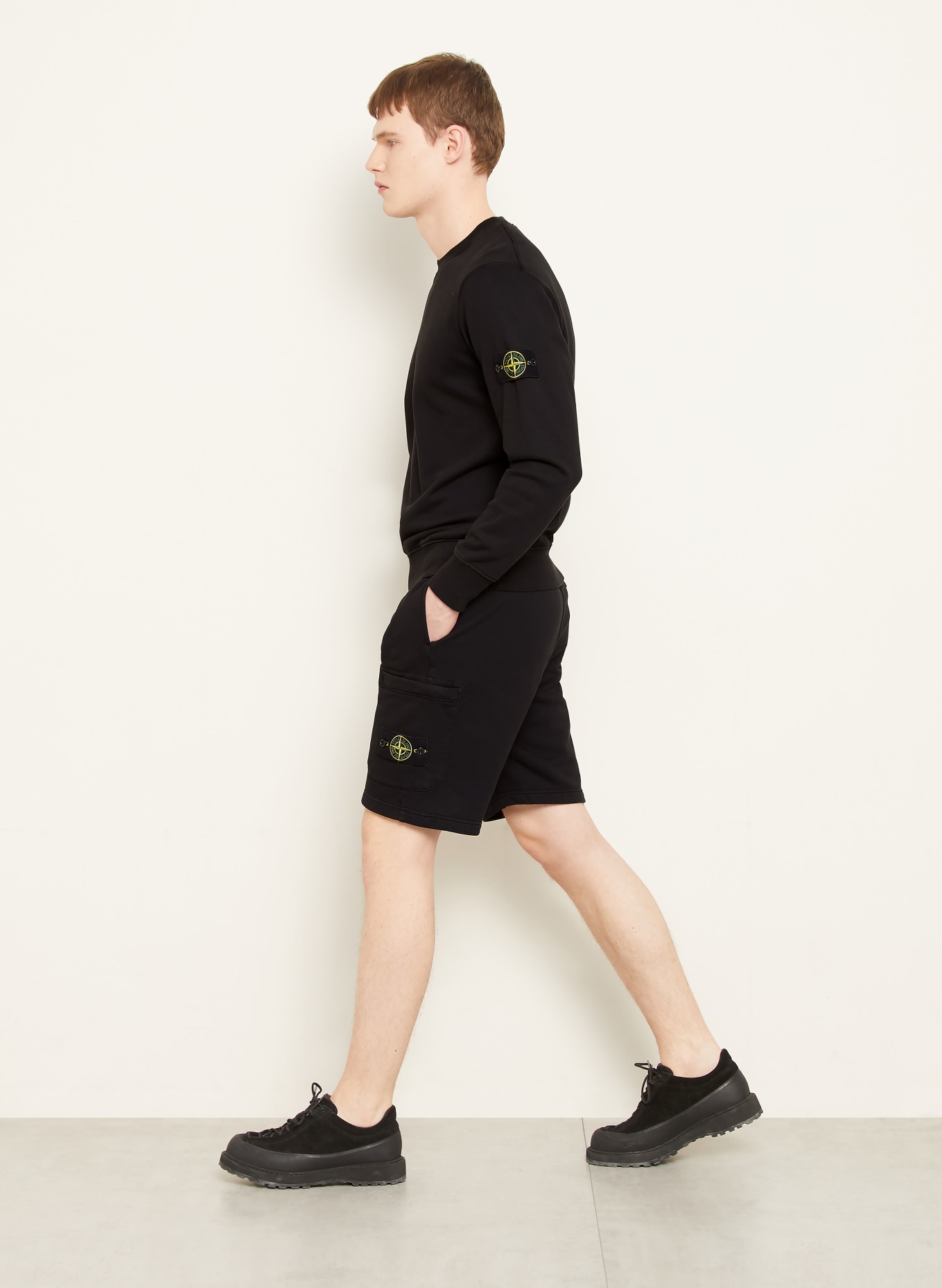 STONE ISLAND Sweatshorts: ZWART