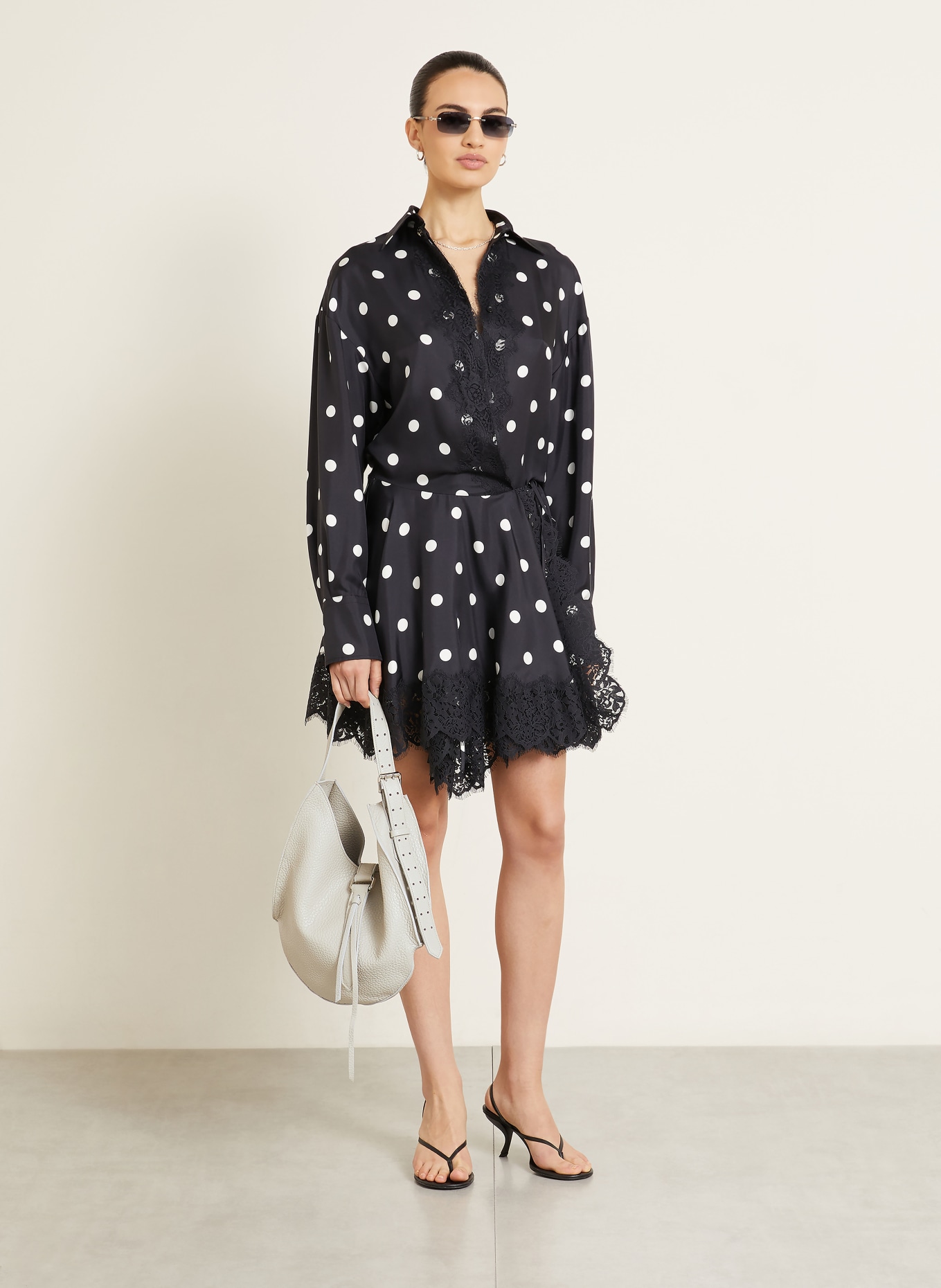 RADICA STUDIO Schoudertas SUNSET MIDI: LICHTGRIJS