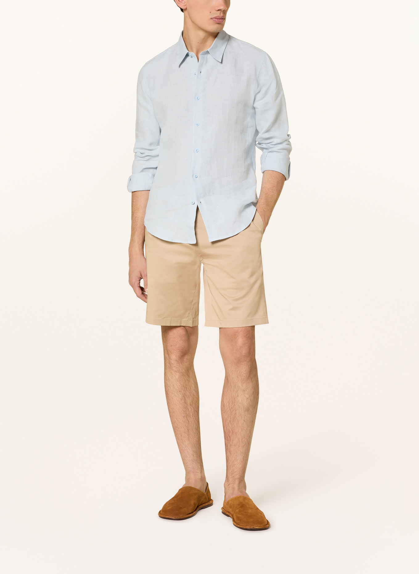 SANDRO Koszula z lnu regular fit: JASNONIEBIESKI