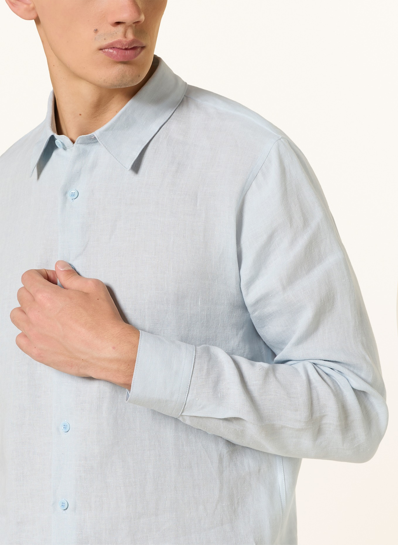 SANDRO Koszula z lnu regular fit: JASNONIEBIESKI