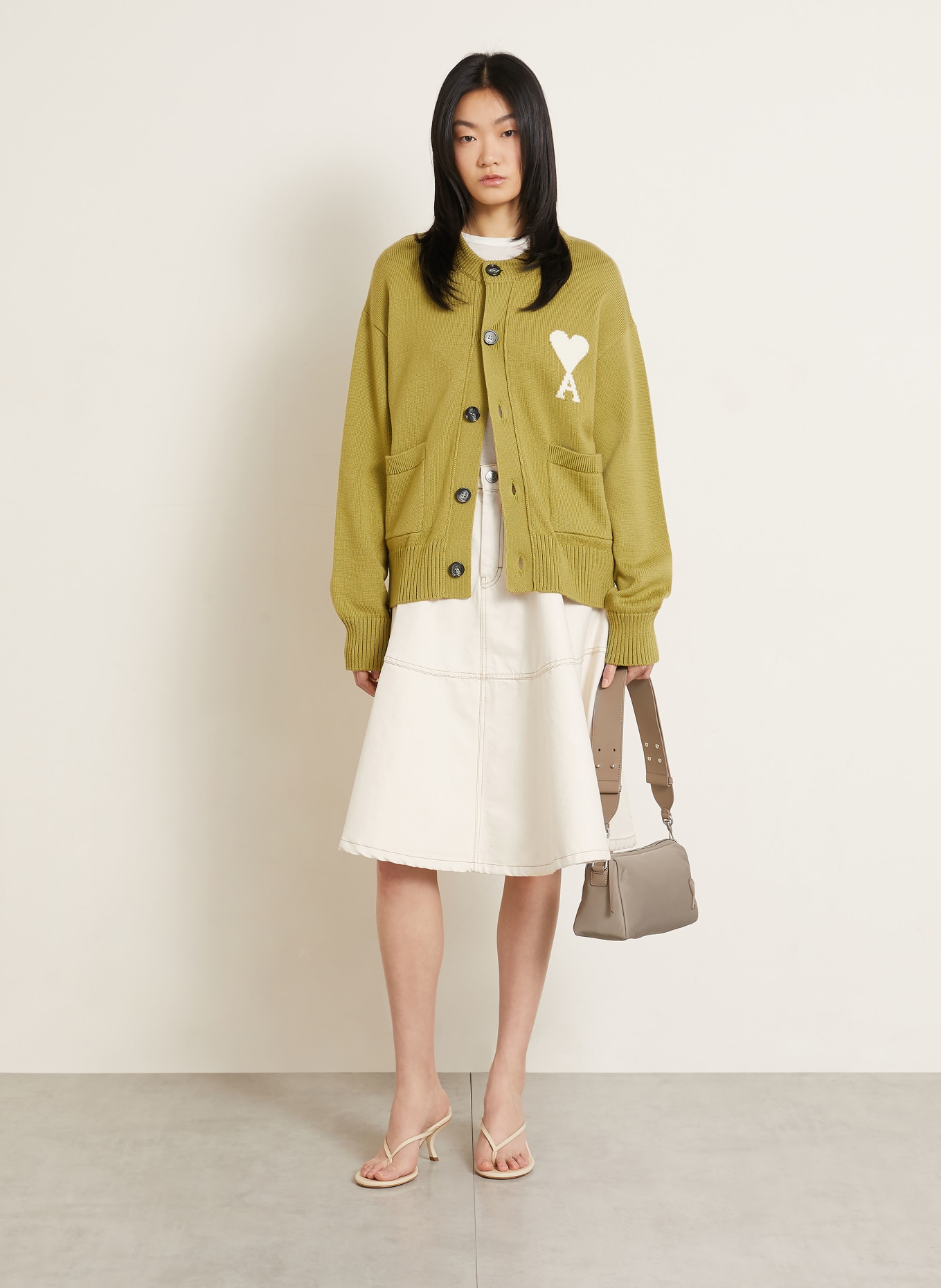 AMI PARIS Jeansrock: CREME