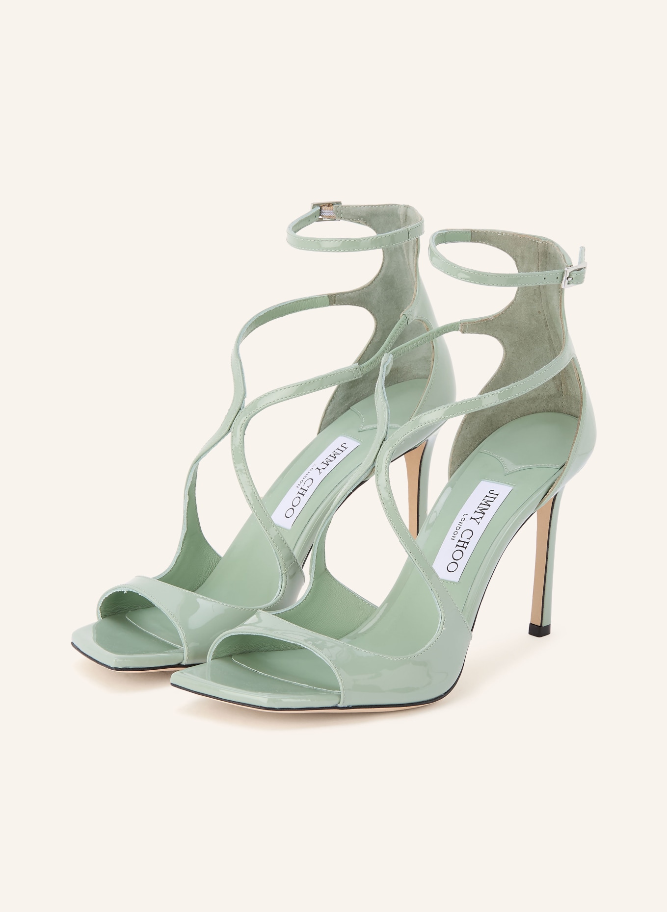 JIMMY CHOO Lacksandaletten AIZA 95: HELLGRÜN