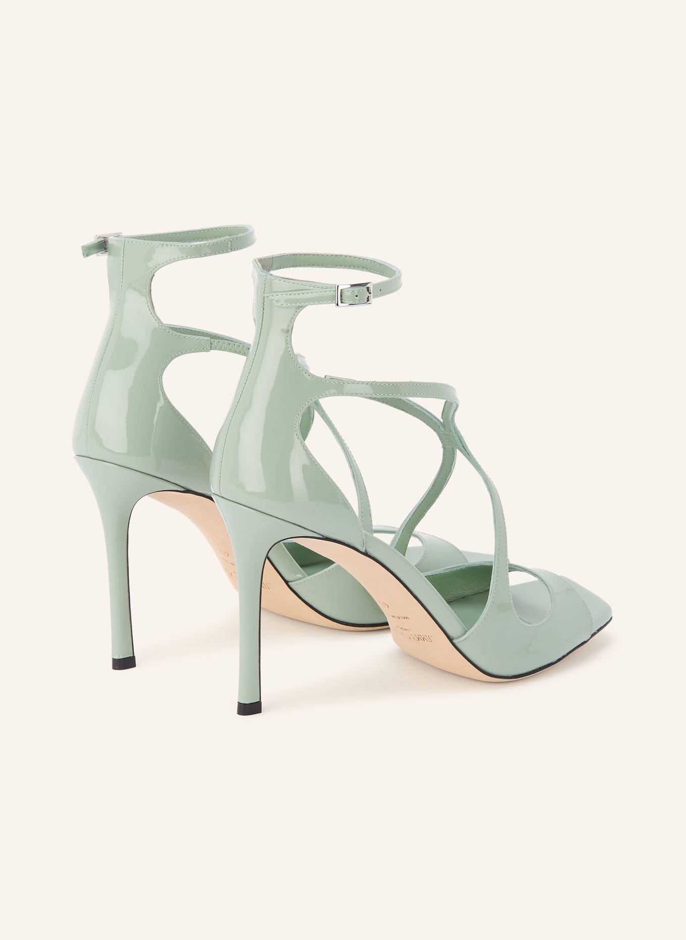 JIMMY CHOO Lacksandaletten AIZA 95: HELLGRÜN