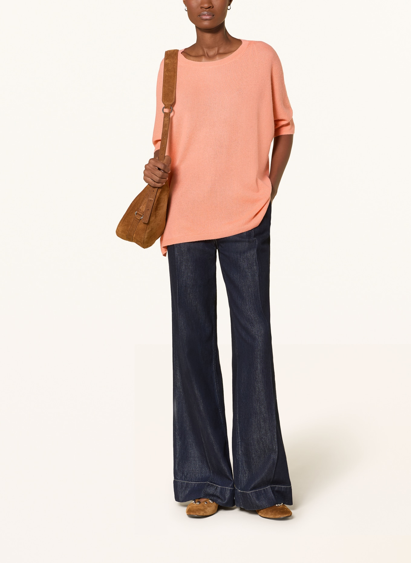 darling harbour Strickshirt aus Cashmere: APRICOT