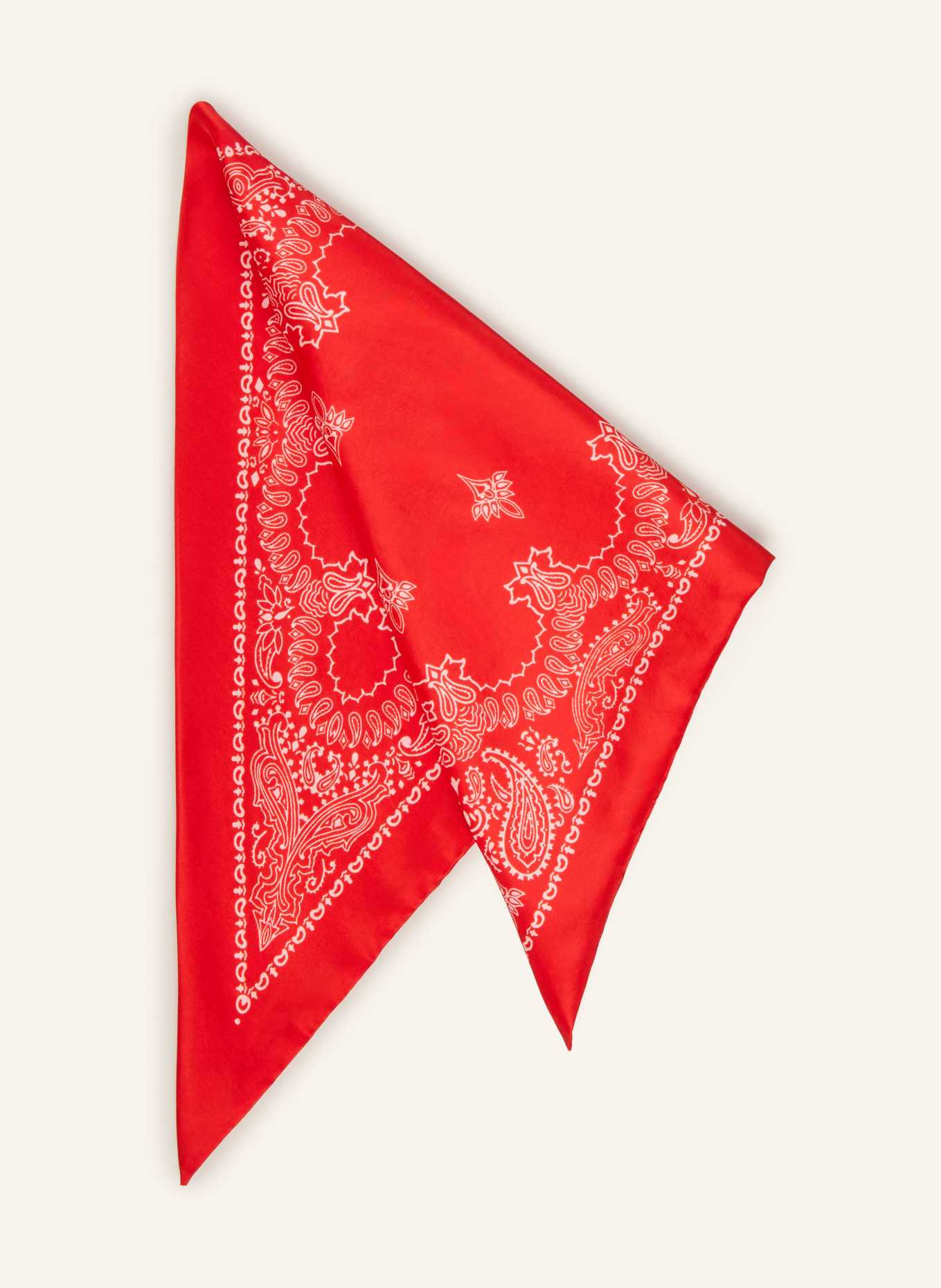 destin Driehoekige sjaal van zijde: ROOD / WIT