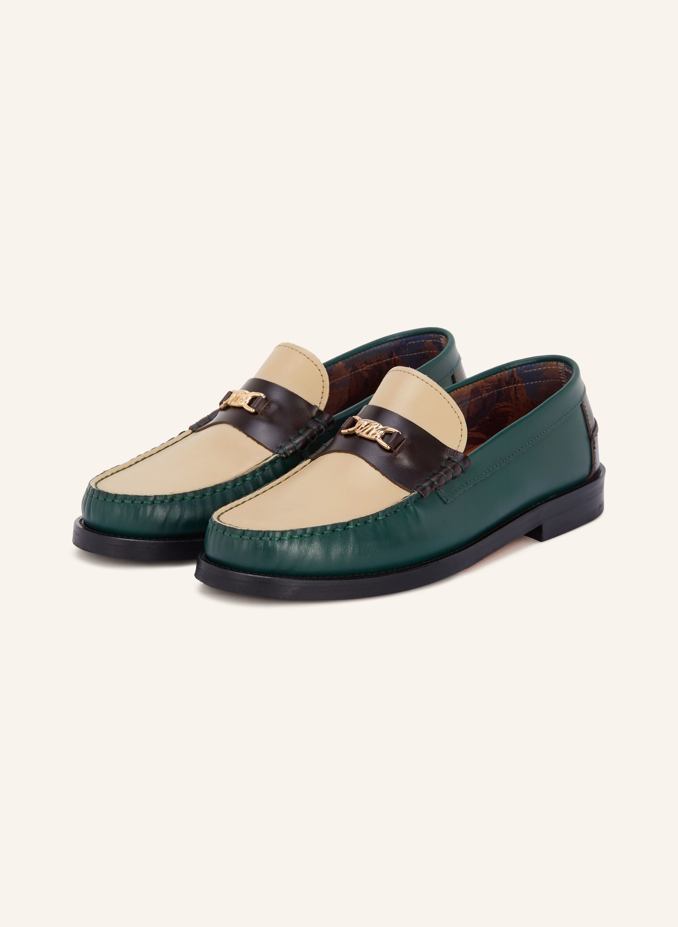 NAKED WOLFE Slip-ons ROMA: GREEN / BEIGE / BLACK