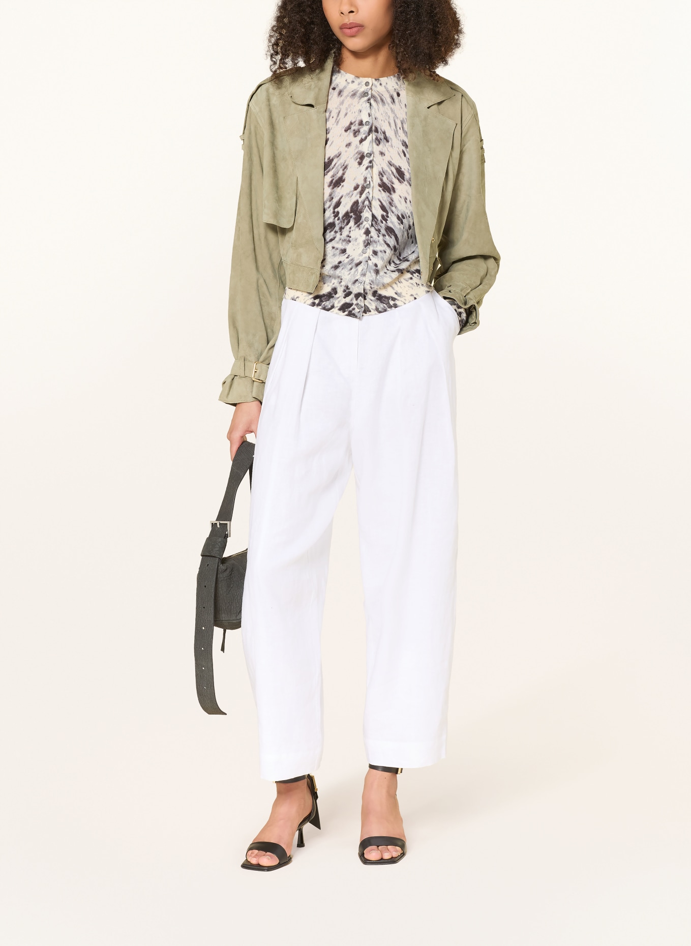 ALLSAINTS Kurtka skórzana OPHELIA: OLIWKOWY