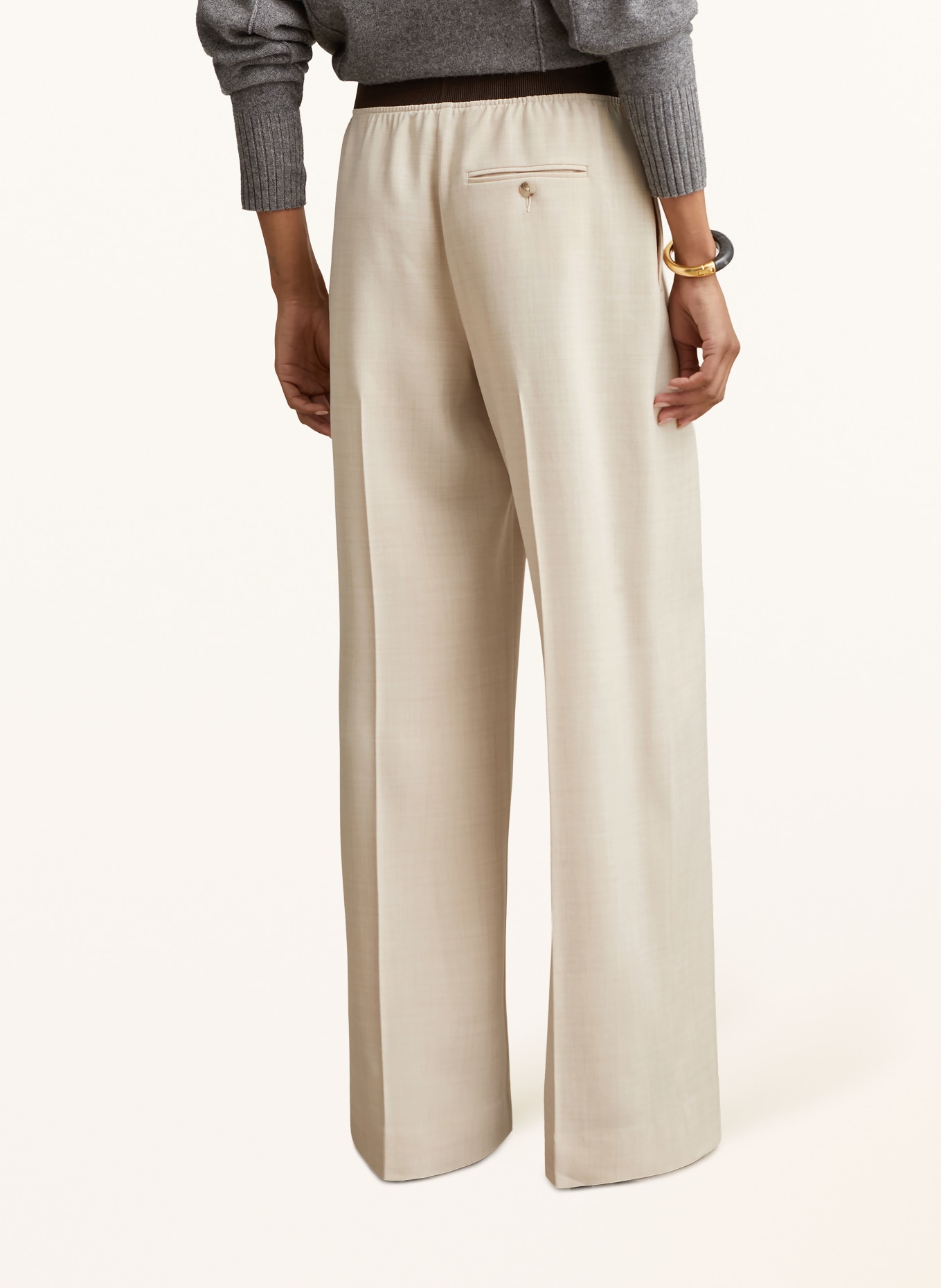 REISS Marlene pants WILDE: CREAM / DARK BROWN