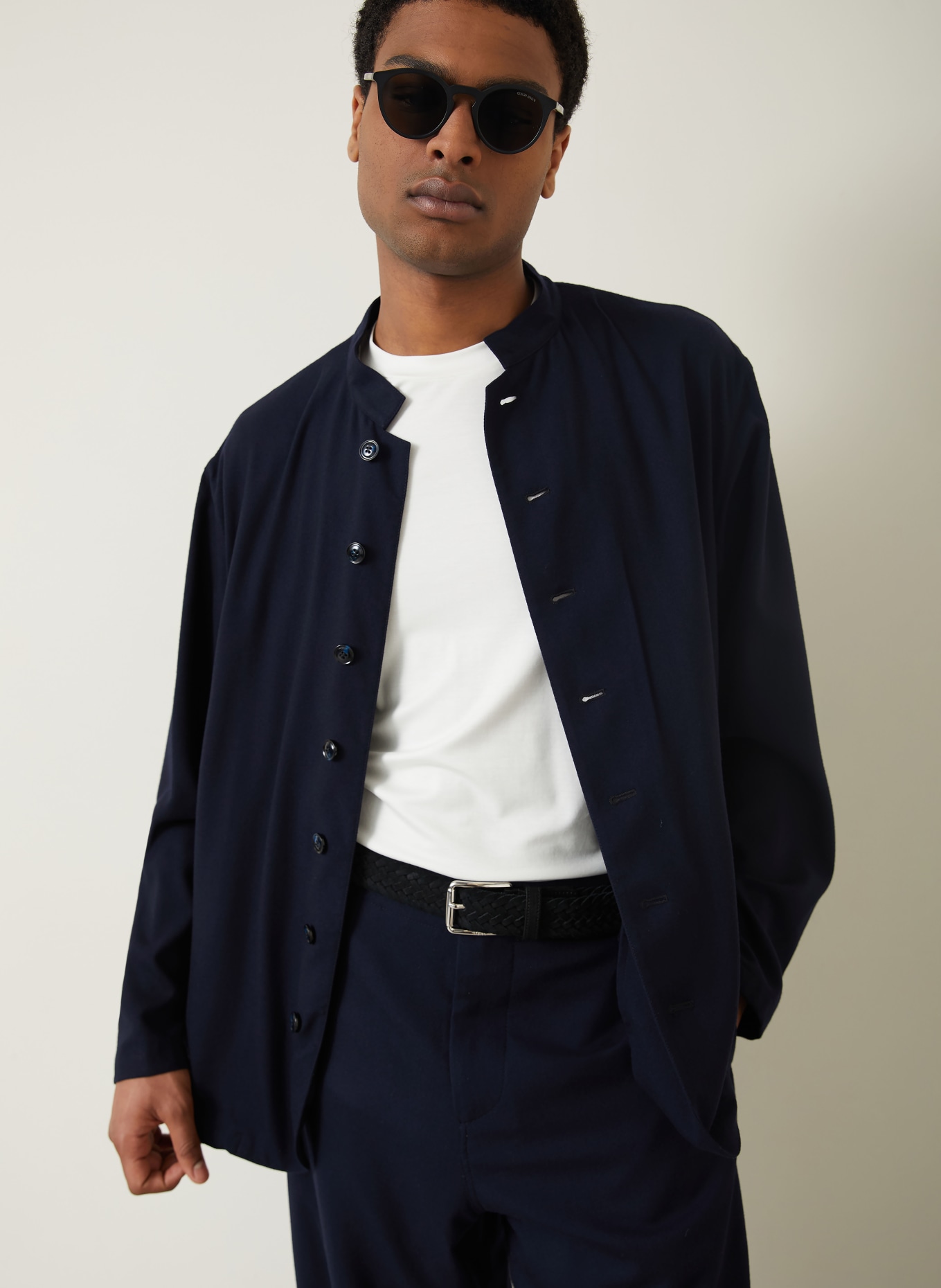 GIORGIO ARMANI Flanell-Overshirt: UB109 DARK NAVY