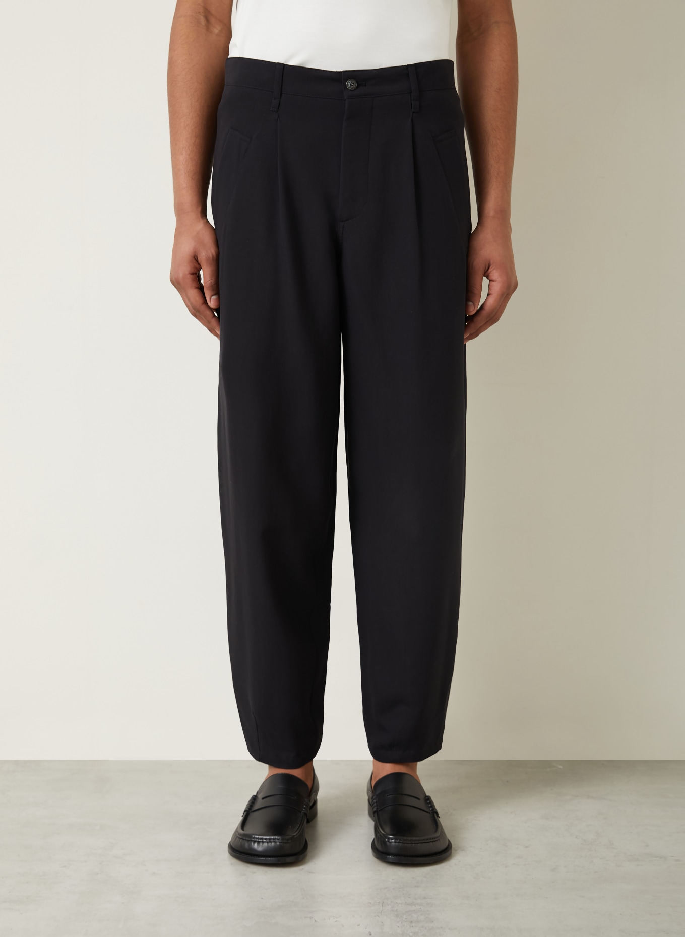 GIORGIO ARMANI Anzughose Regular Fit aus Seide: UC001 BLACK BEAUTY