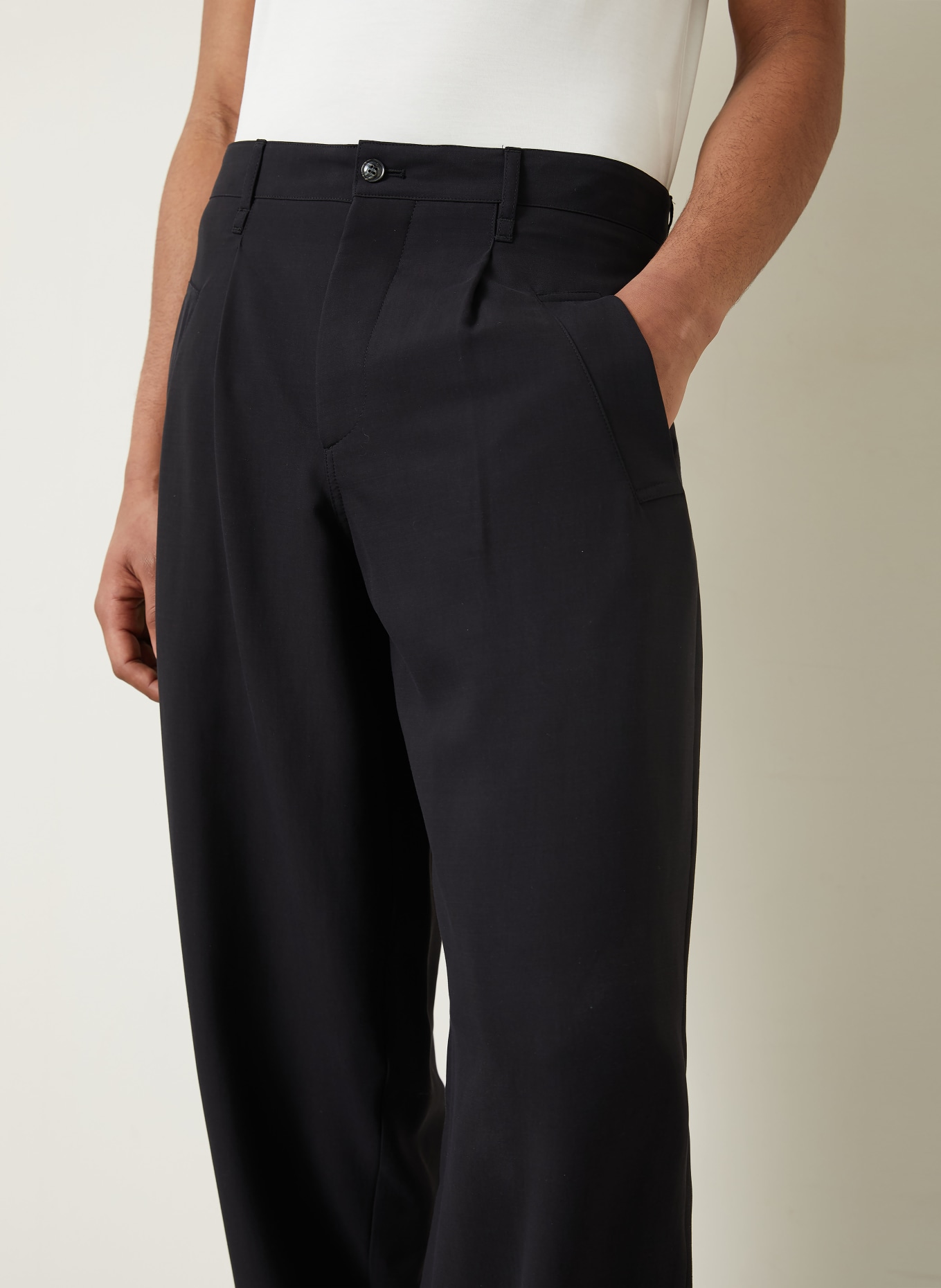 GIORGIO ARMANI Anzughose Regular Fit aus Seide: UC001 BLACK BEAUTY