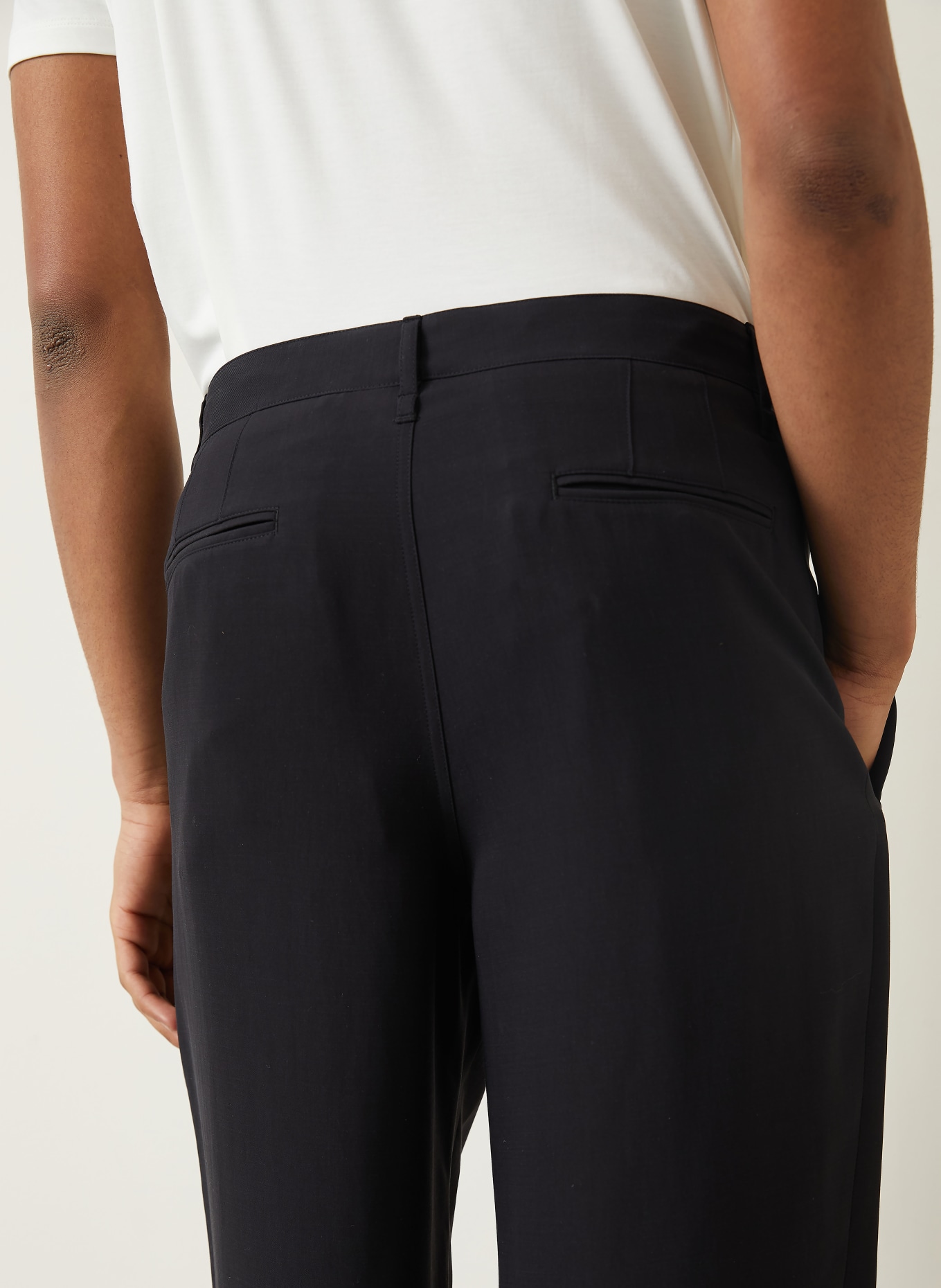 GIORGIO ARMANI Anzughose Regular Fit aus Seide: UC001 BLACK BEAUTY