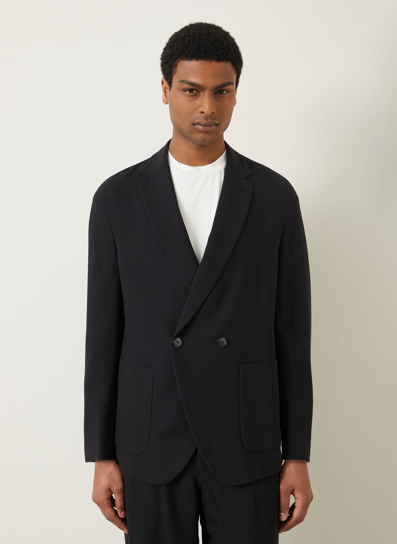 GIORGIO ARMANI Veste de costume coupe classique en soie: UC001 BLACK BEAUTY