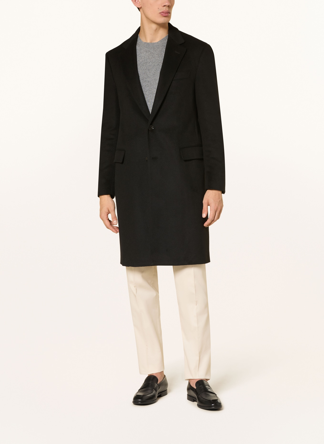 LARDINI Płaszcz z kaszmiru: CZARNY