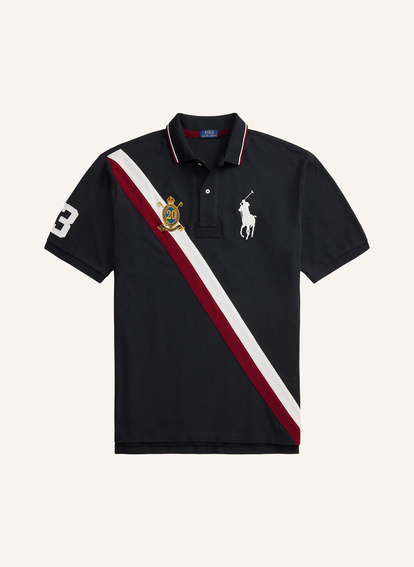 POLO RALPH LAUREN Big & Tall Piqué-Poloshirt: DUNKELBLAU / DUNKELROT / WEISS