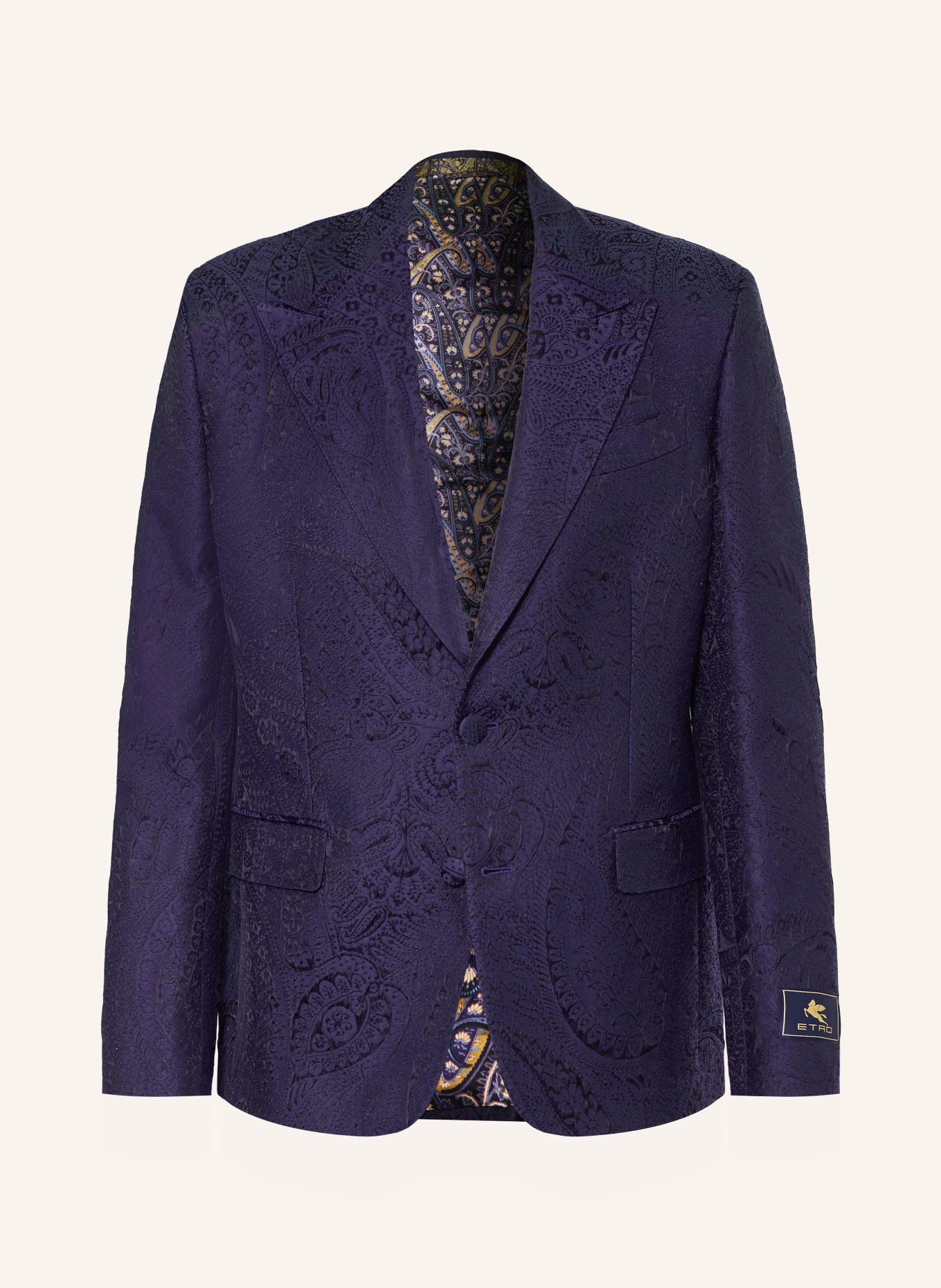 ETRO Jacquard-colbert met normale pasvorm: DONKERBLAUW