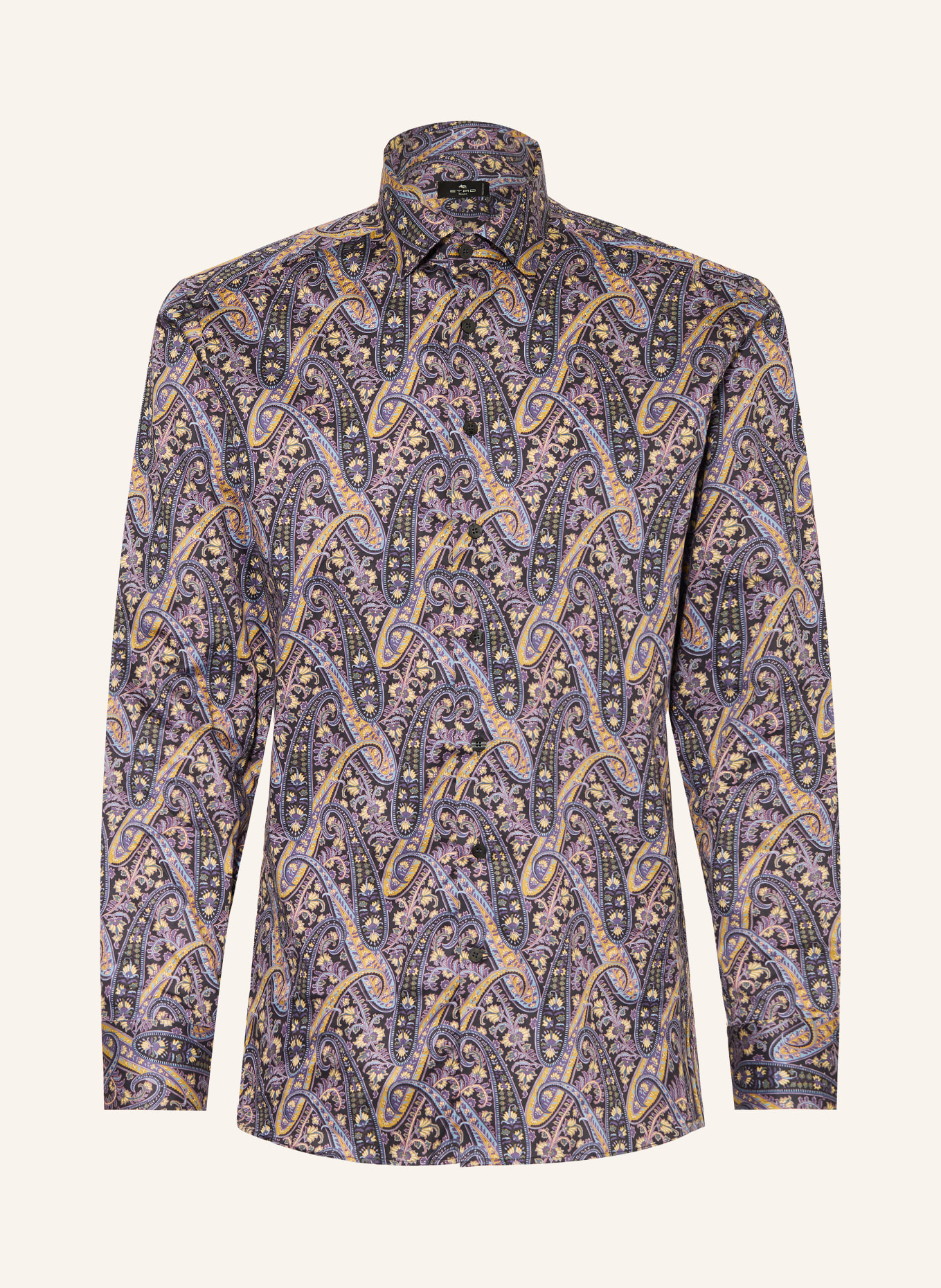 ETRO Overhemd met normale pasvorm: DONKERBLAUW / PAARS / DONKERGEEL