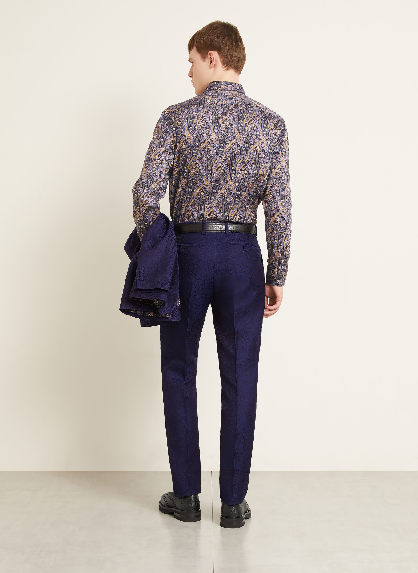 ETRO Overhemd met normale pasvorm: DONKERBLAUW / PAARS / DONKERGEEL