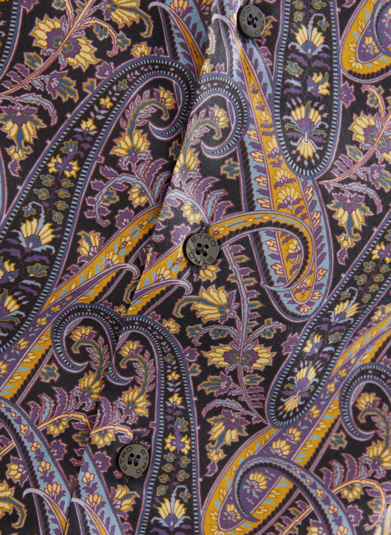 ETRO Overhemd met normale pasvorm: DONKERBLAUW / PAARS / DONKERGEEL