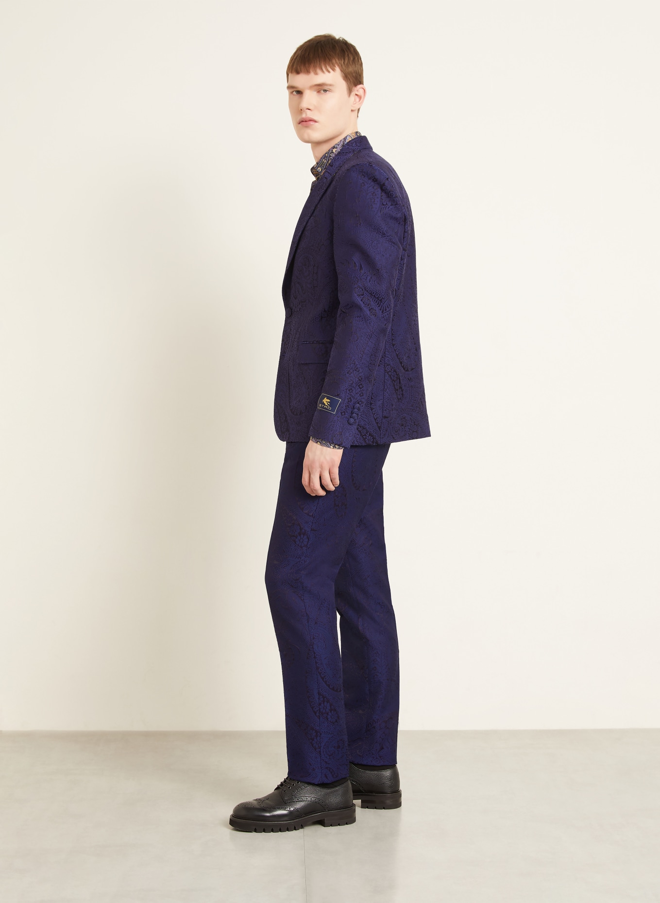 ETRO Jacquardbroek met normale pasvorm: DONKERBLAUW