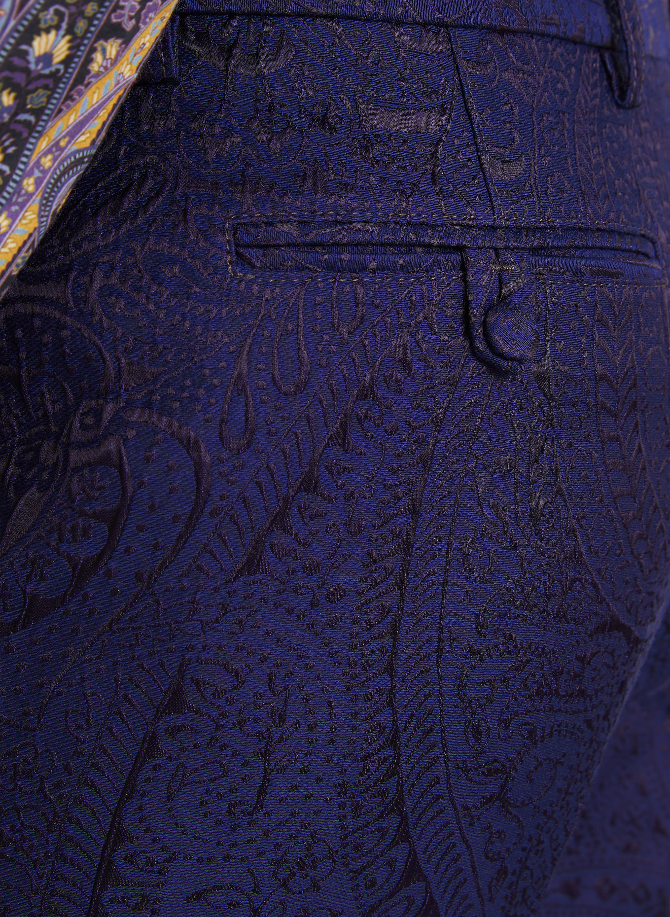 ETRO Jacquardbroek met normale pasvorm: DONKERBLAUW