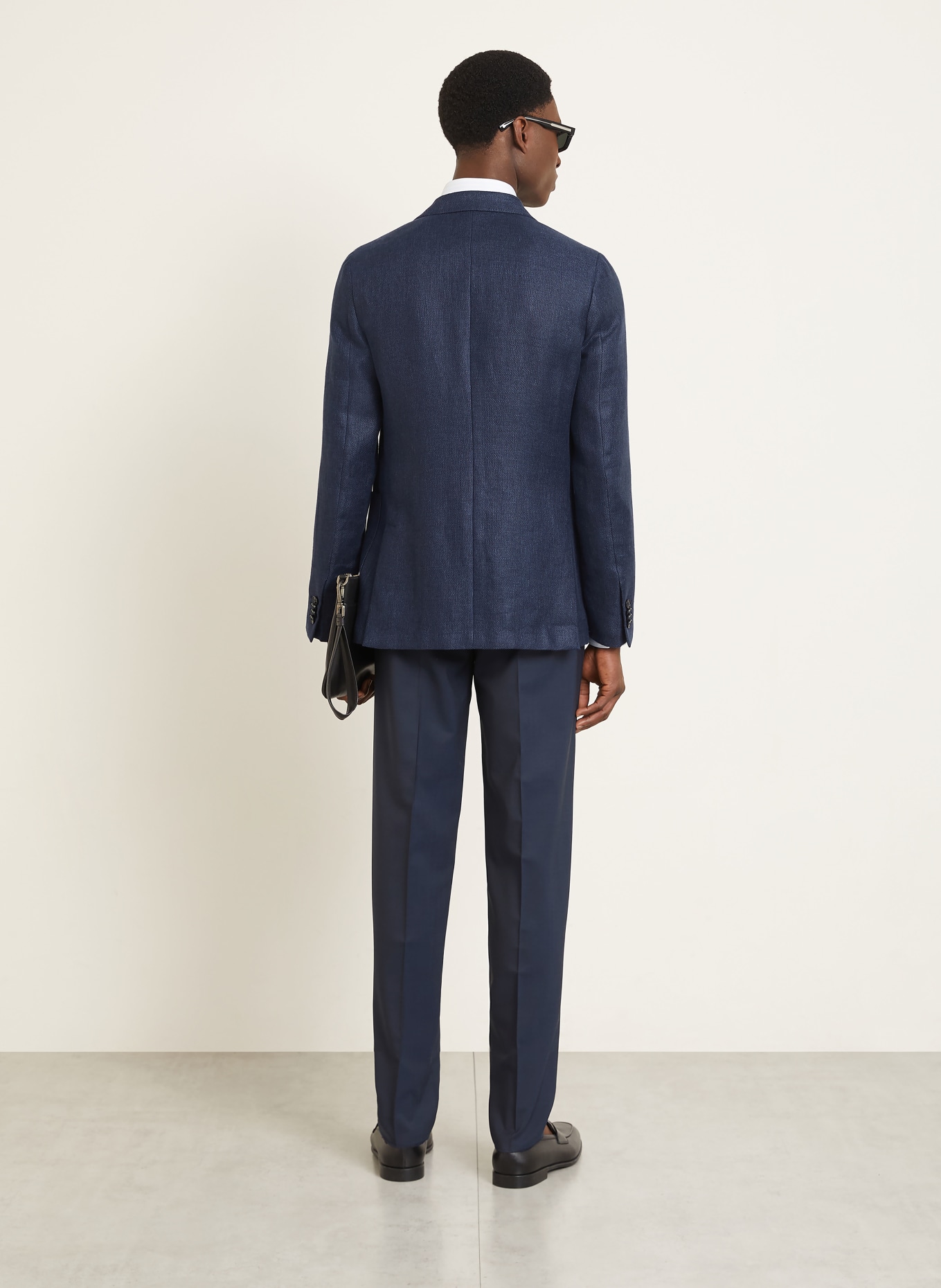 ZEGNA Sakko Slim Fit mit Leinen: DUNKELBLAU