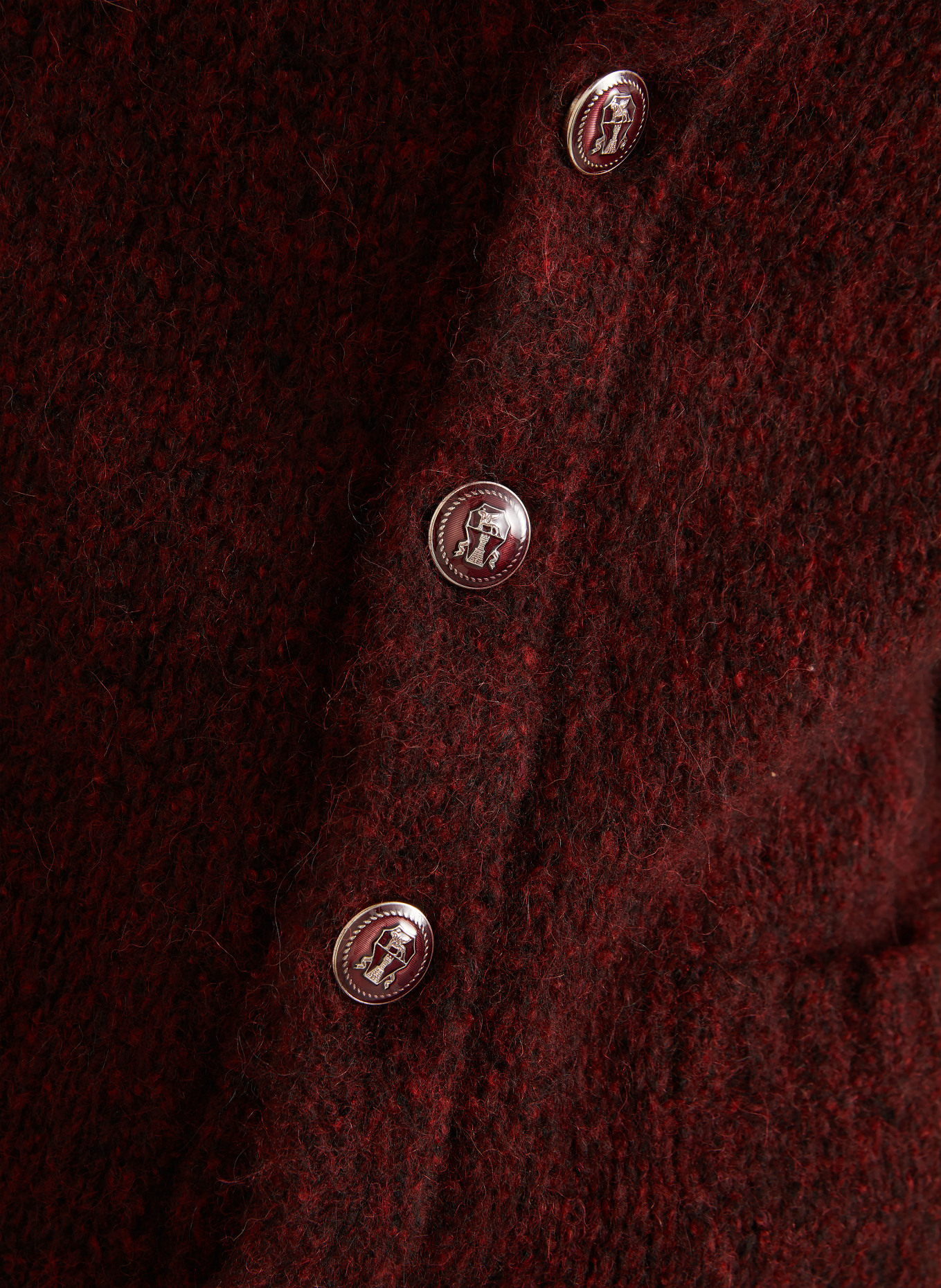 BRUNELLO CUCINELLI Cardigan en alpaga: ROUGE FONCÉ