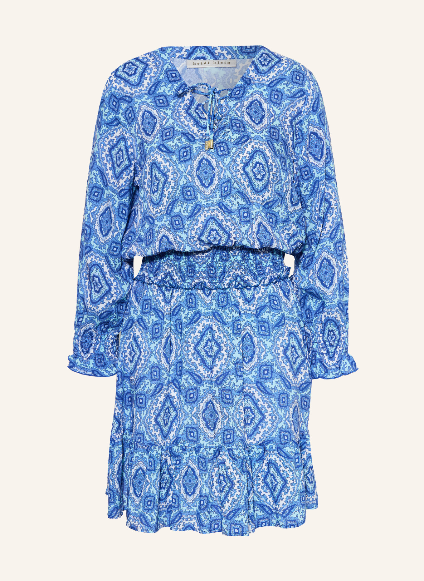 heidi klein Robe de plage MYKONOS à volants: BLEU