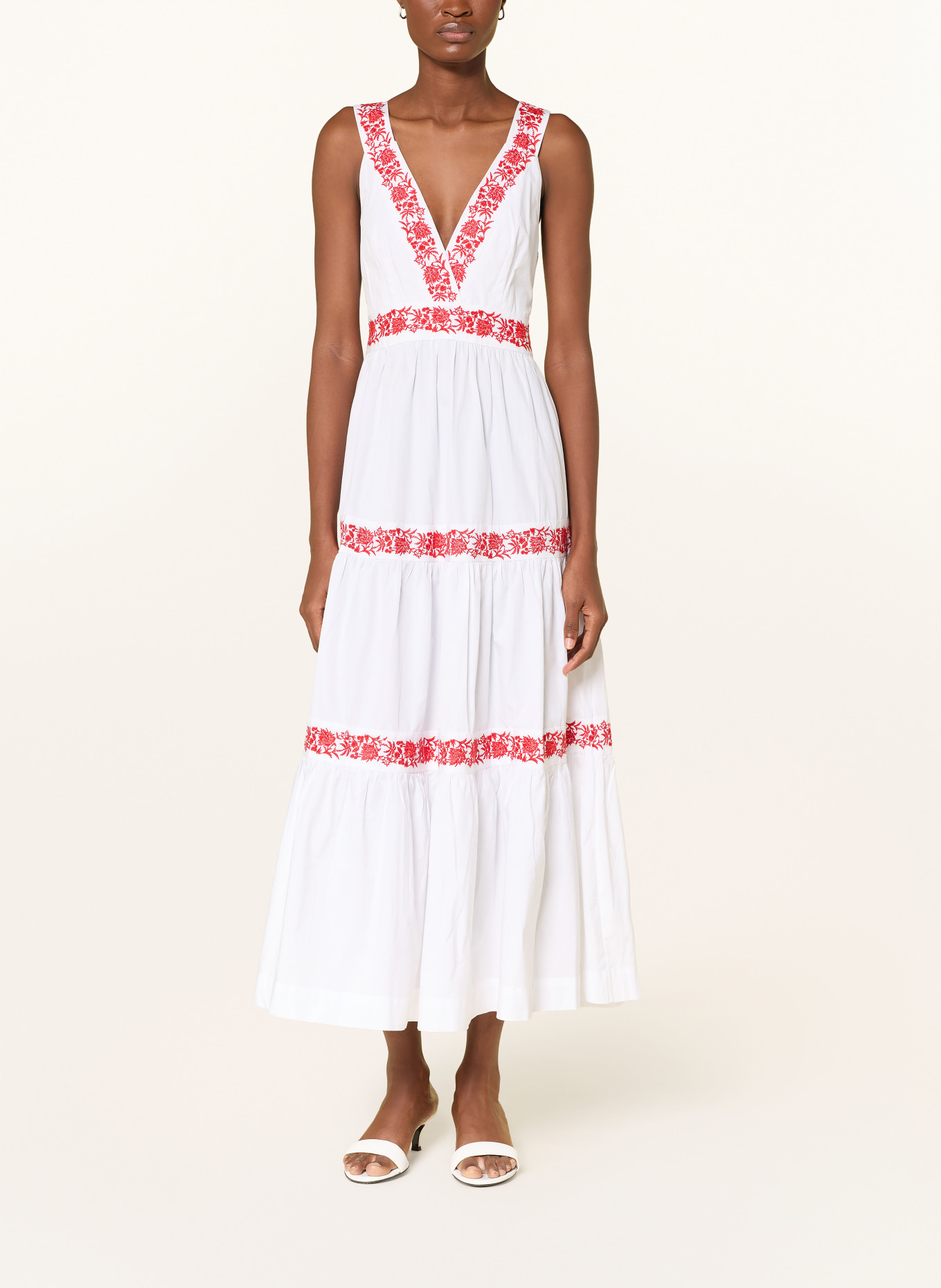 heidi klein Robe de plage PETALIA: BLANC / ROUGE