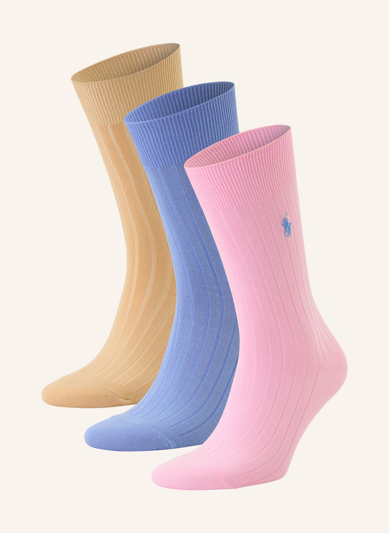 POLO RALPH LAUREN 3-pack sokken: ROZE / BEIGE / BLAUWGRIJS
