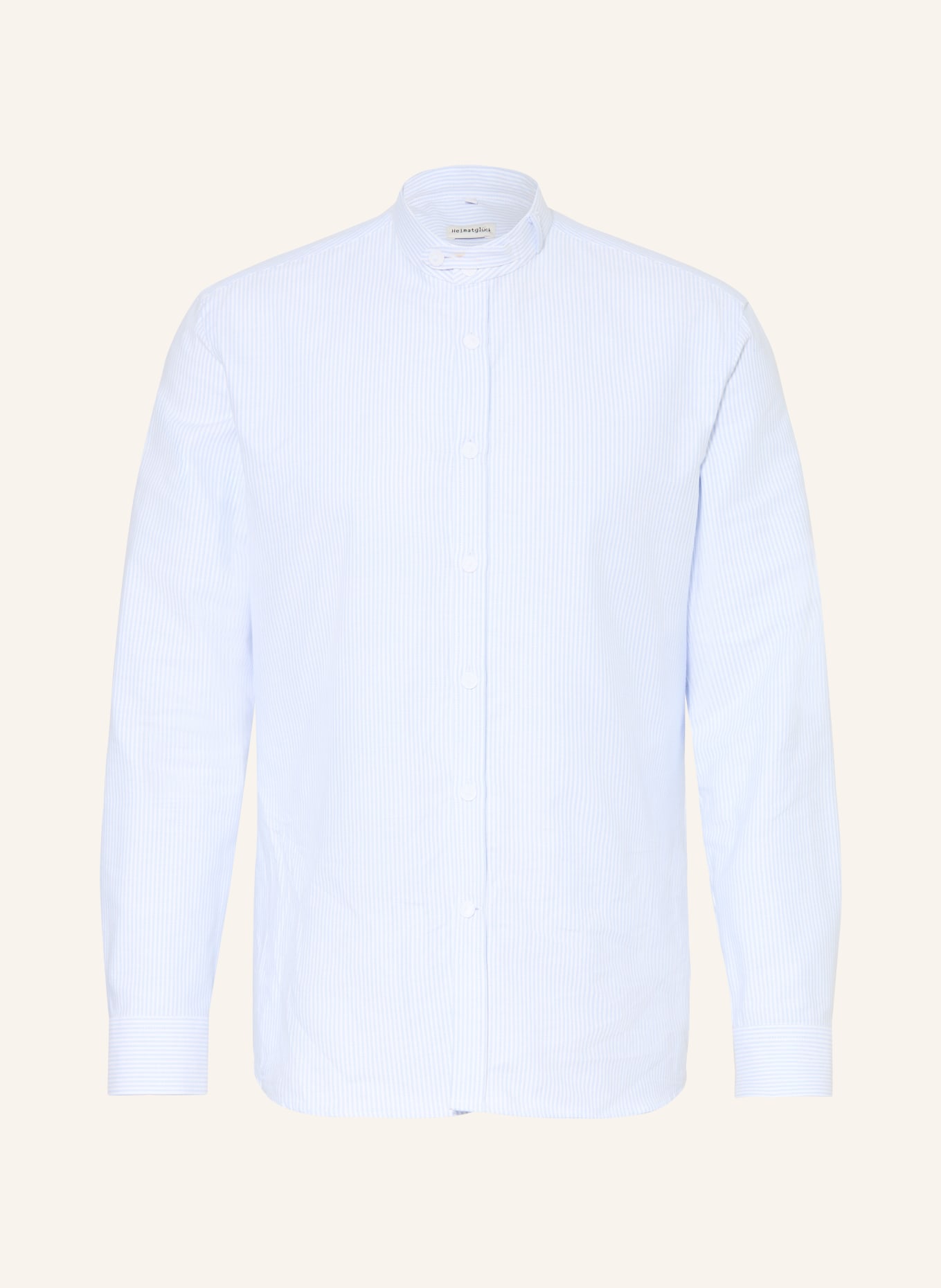 Heimatglück Tracht Trachtenhemd MAX Regular Fit mit Stehkragen: WEISS / HELLBLAU