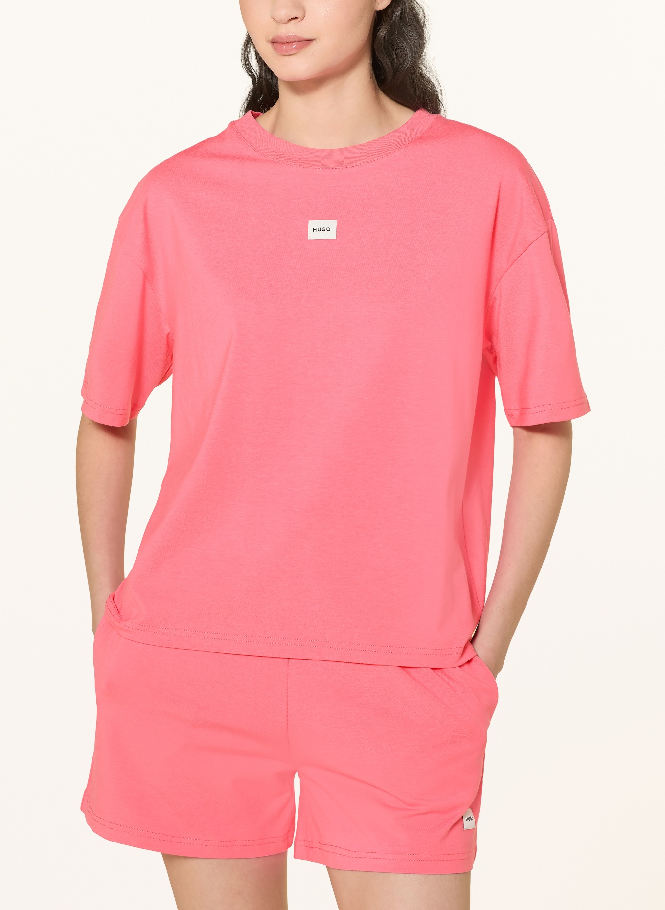 HUGO Lounge-Shirt SIGNATURE: PINK