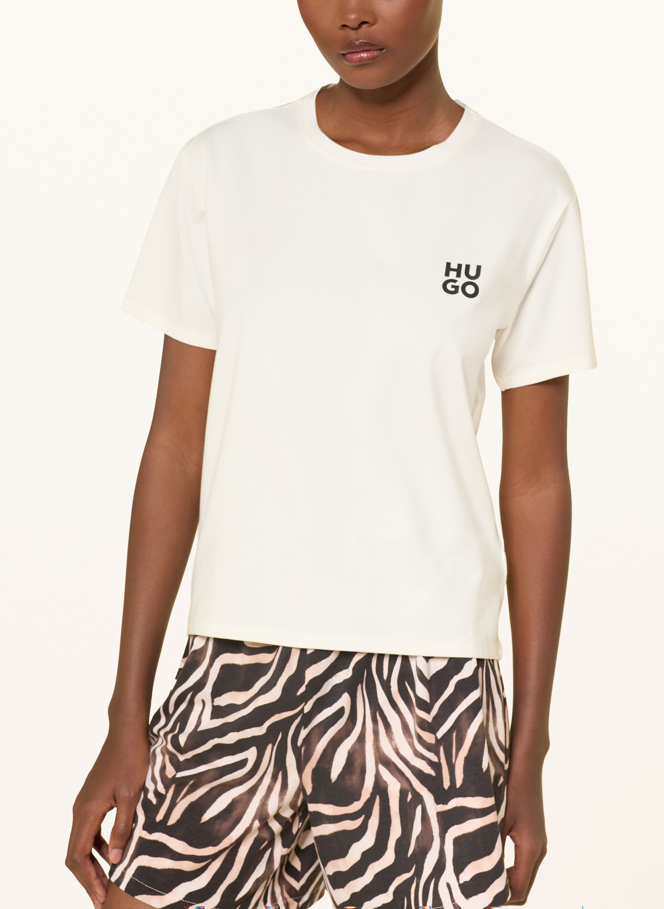 HUGO Schlafshirt NIGHT: ECRU