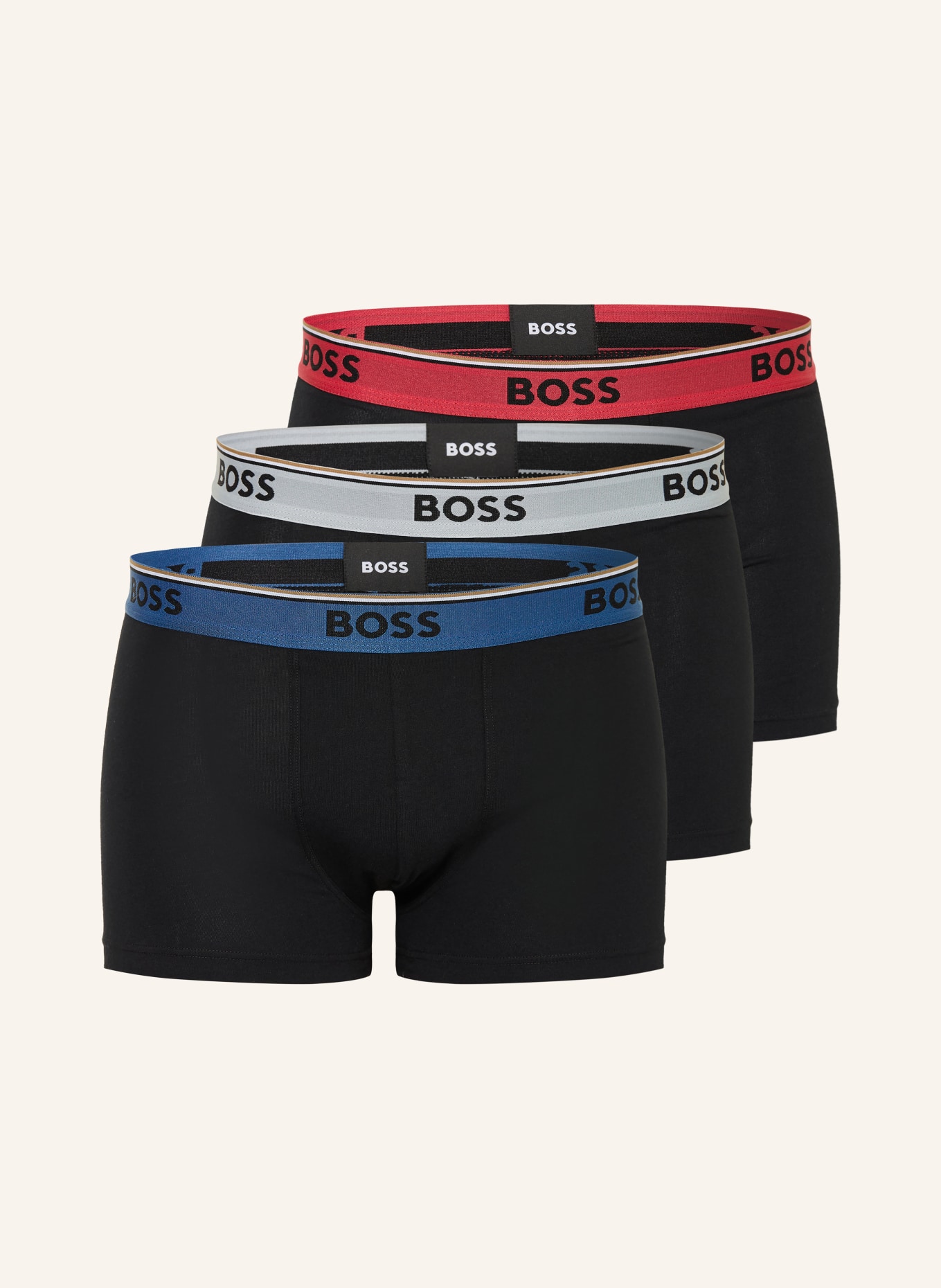 BOSS 3er-Pack Boxershorts POWER: SCHWARZ