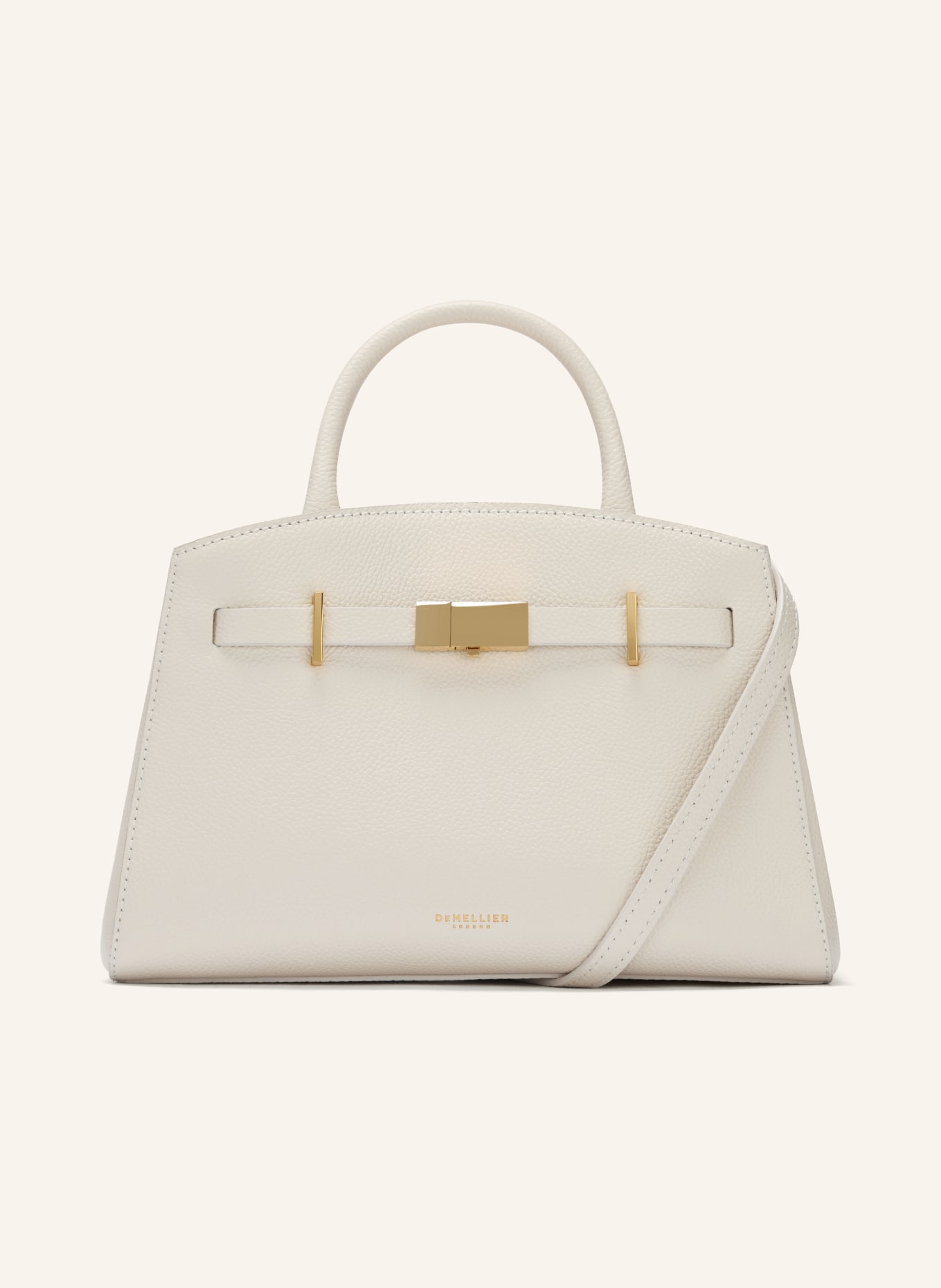 DEMELLIER Handtasche THE SMALL HUDSON: CREME / GOLD