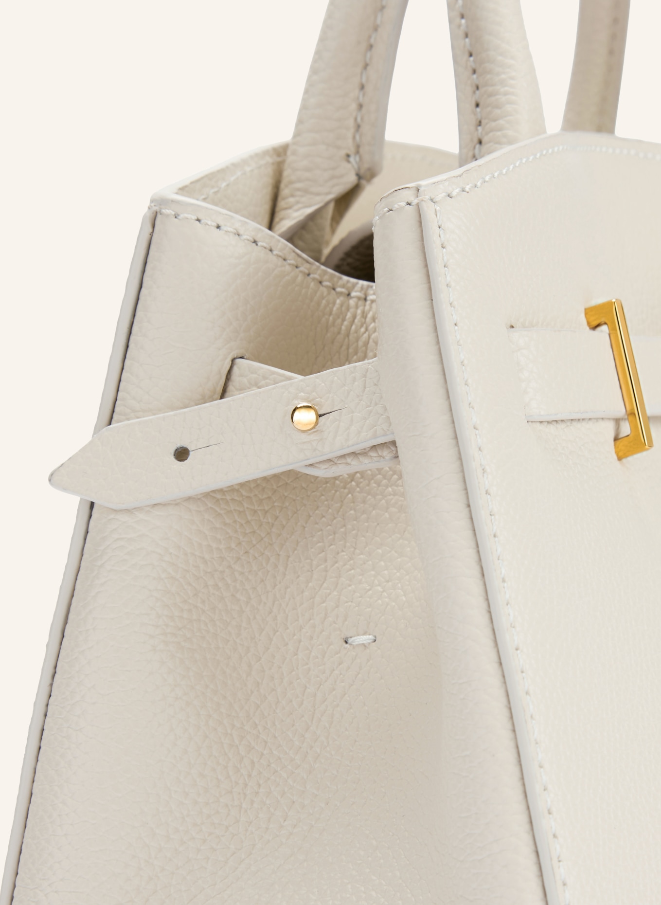 DEMELLIER Handtasche THE SMALL HUDSON: CREME / GOLD