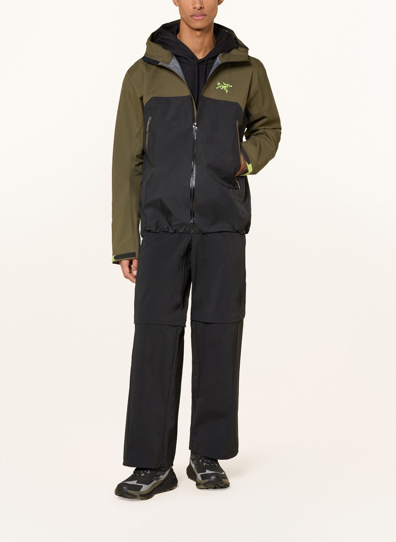 ARC'TERYX Hardshell-jas BETA: KAKI / NEONGROEN / ZWART