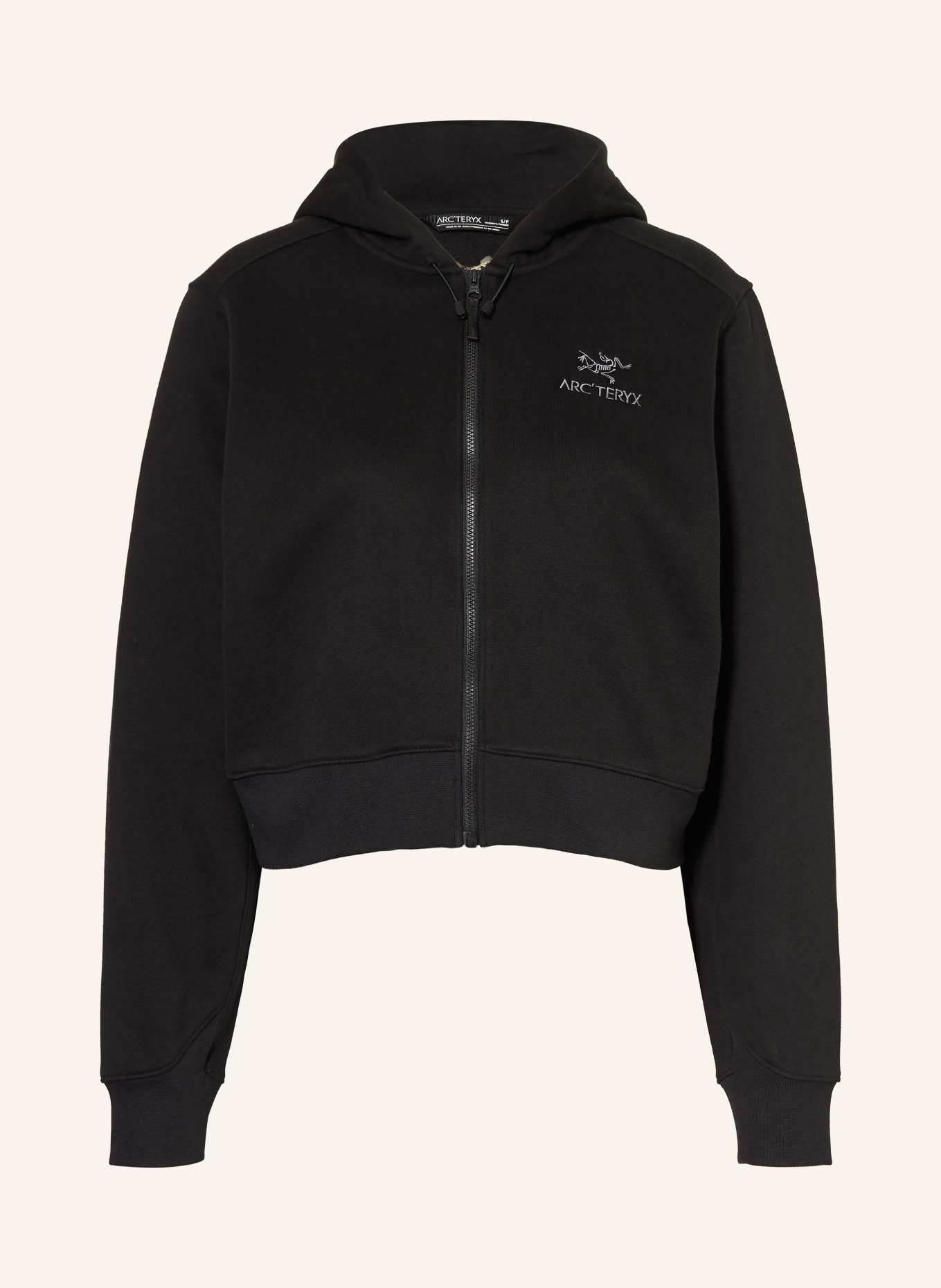 ARC'TERYX EMBLEM CROP Sweat Jacket: BLACK