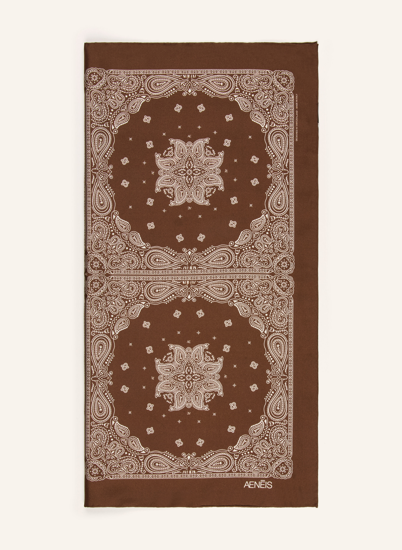 AENEIS Chusta jedwabna: BRĄZOWY / BIAŁY
