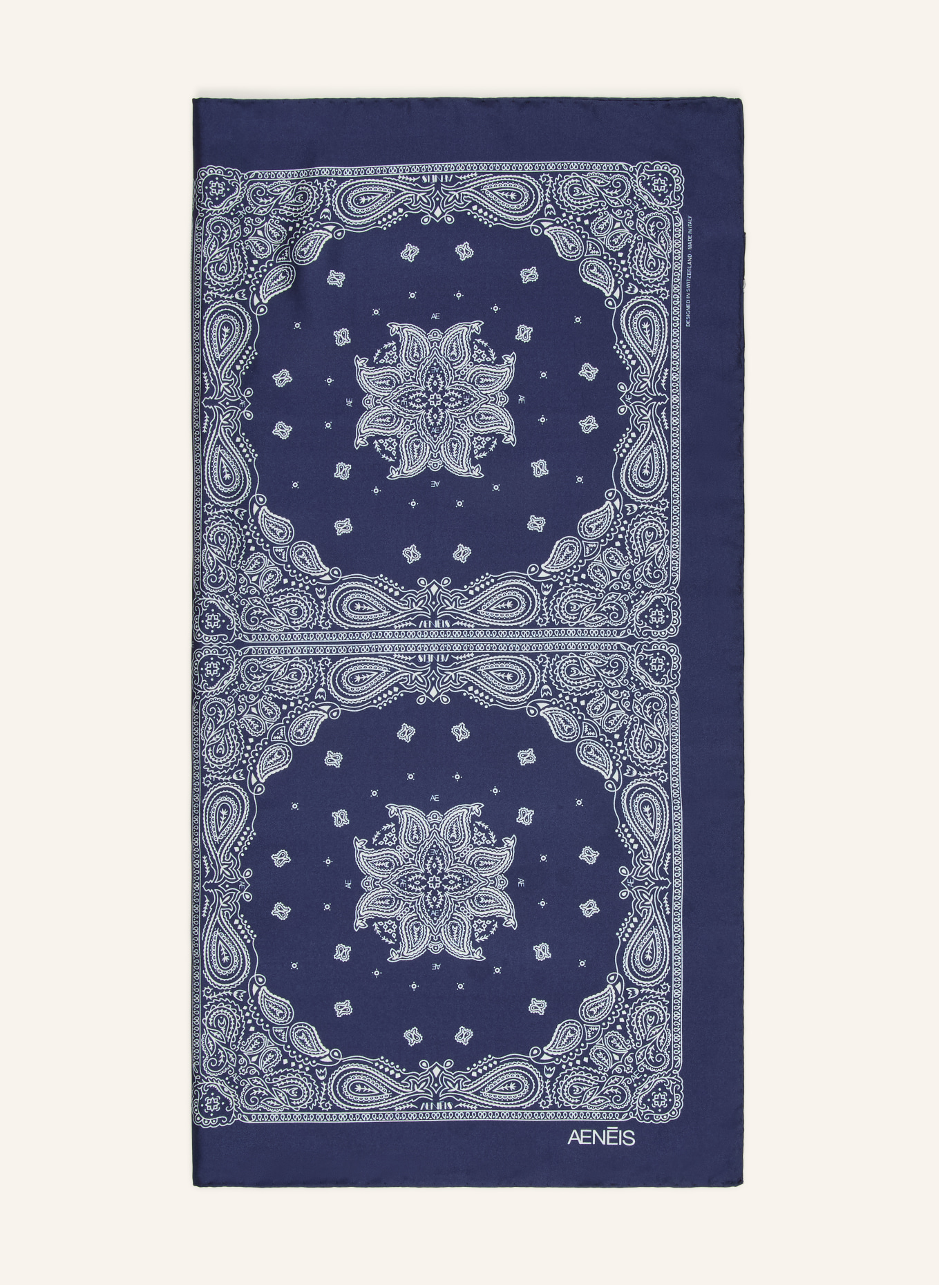 AENEIS Chusta jedwabna: GRANATOWY / BIAŁY