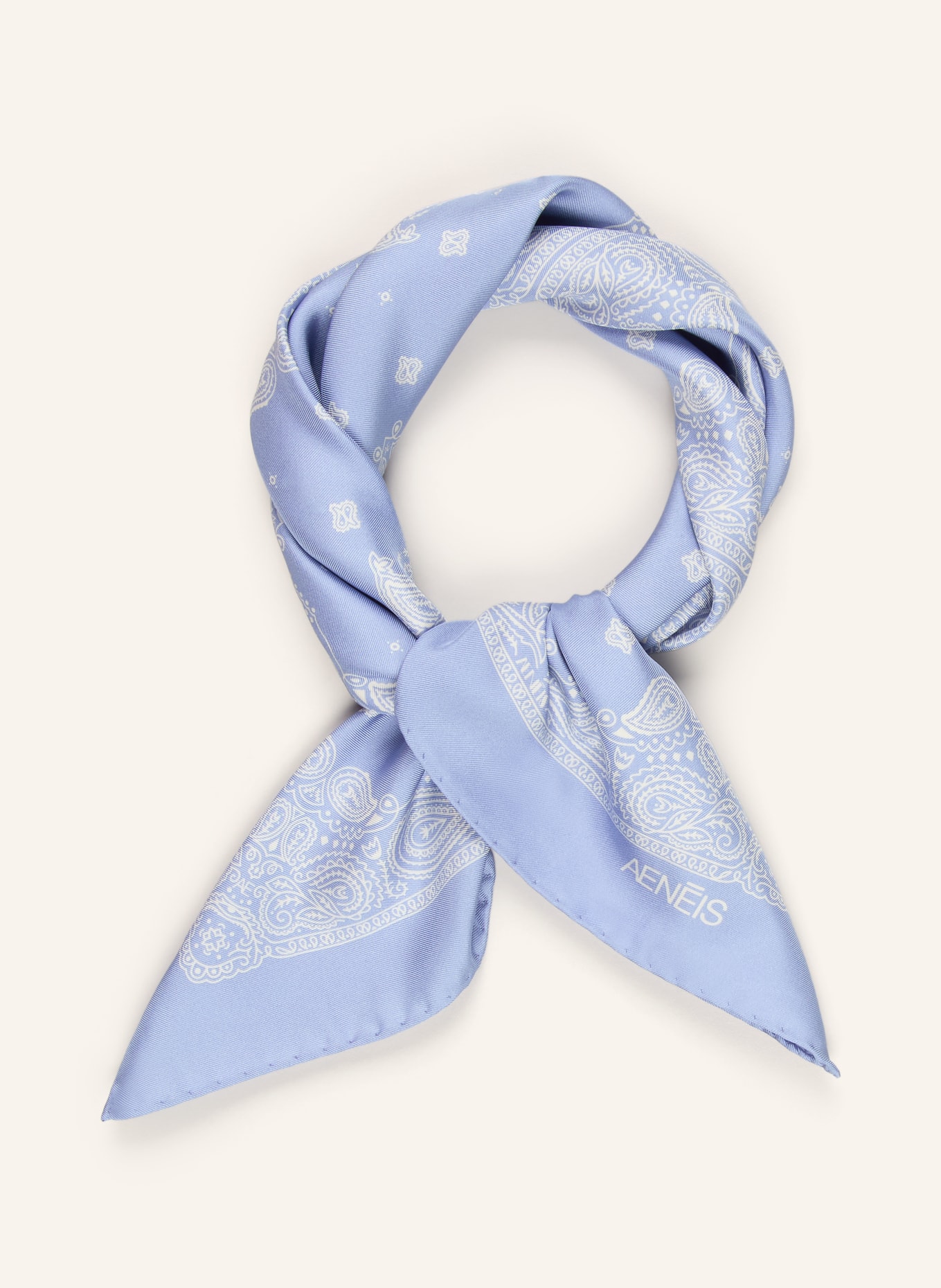 AENEIS Chusta jedwabna: JASNONIEBIESKI / BIAŁY