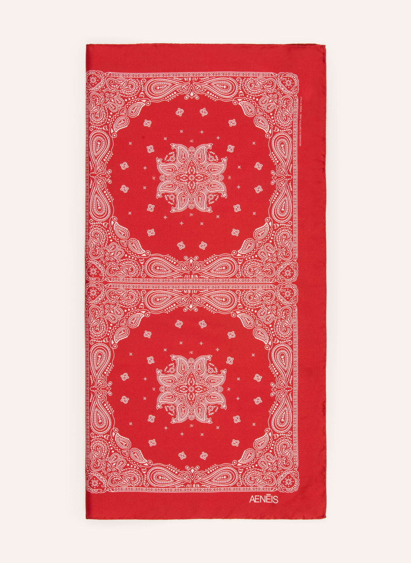 AENEIS Chusta jedwabna: CZERWONY / BIAŁY