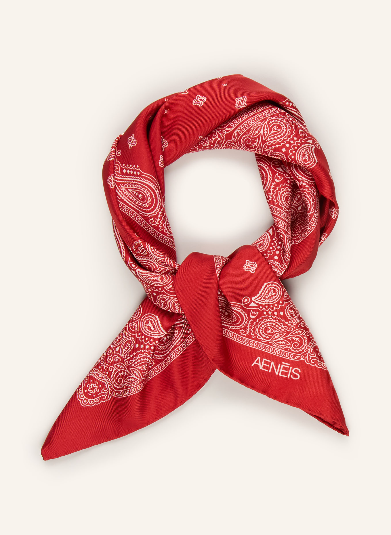 AENEIS Chusta jedwabna: CZERWONY / BIAŁY