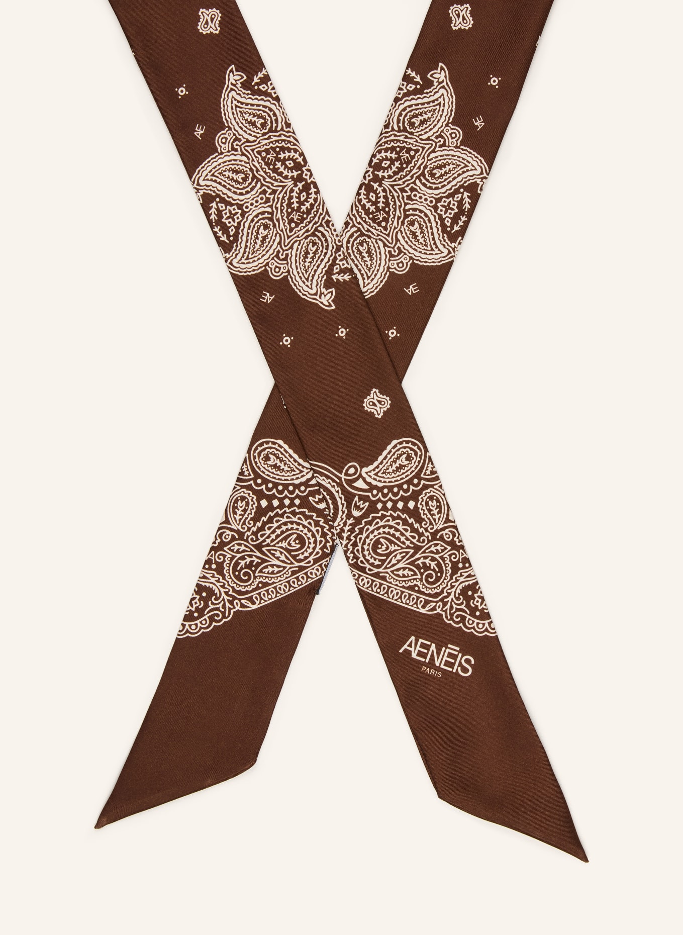 AENEIS Chusta jedwabna: BRĄZOWY / BIAŁY