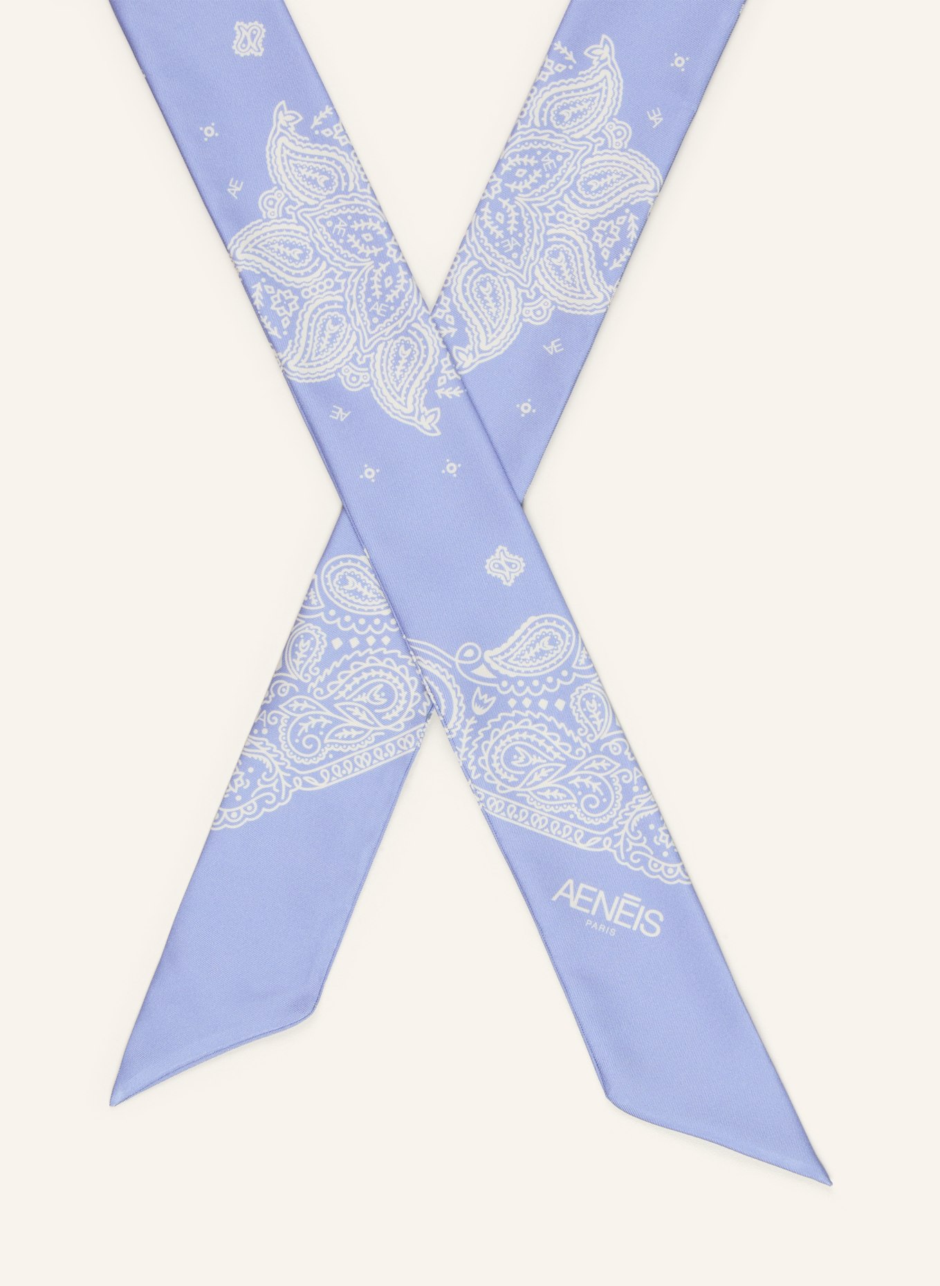 AENEIS Chusta jedwabna: JASNONIEBIESKI / BIAŁY
