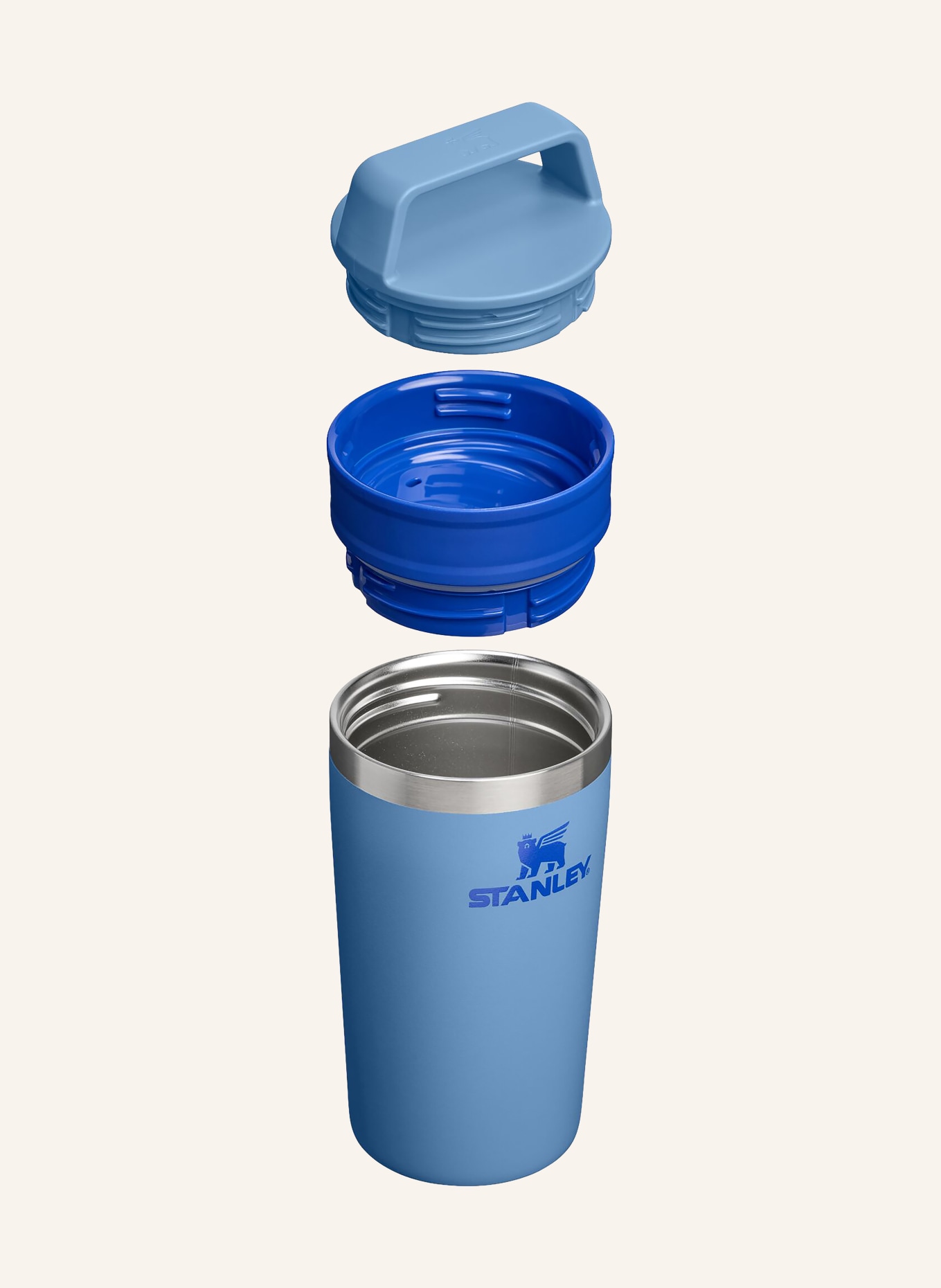 STANLEY Thermal mug THE CAFÉ-TO-GO TRAVEL MUG: BLUE / SILVER / LIGHT BLUE
