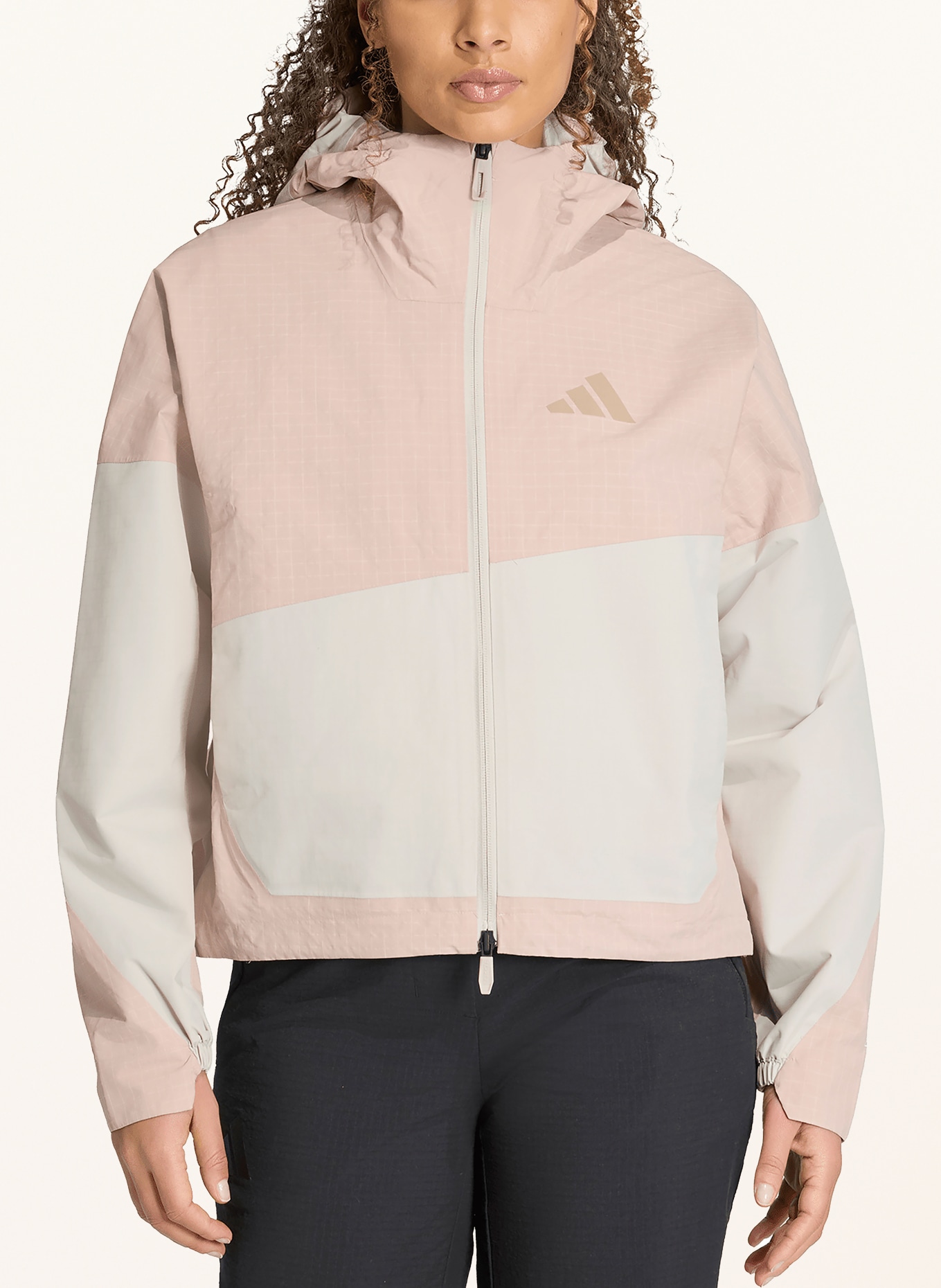 adidas TERREX XPLORIC 2 LAYER CLIMAPROOF functional jacket: BEIGE / DUSKY PINK